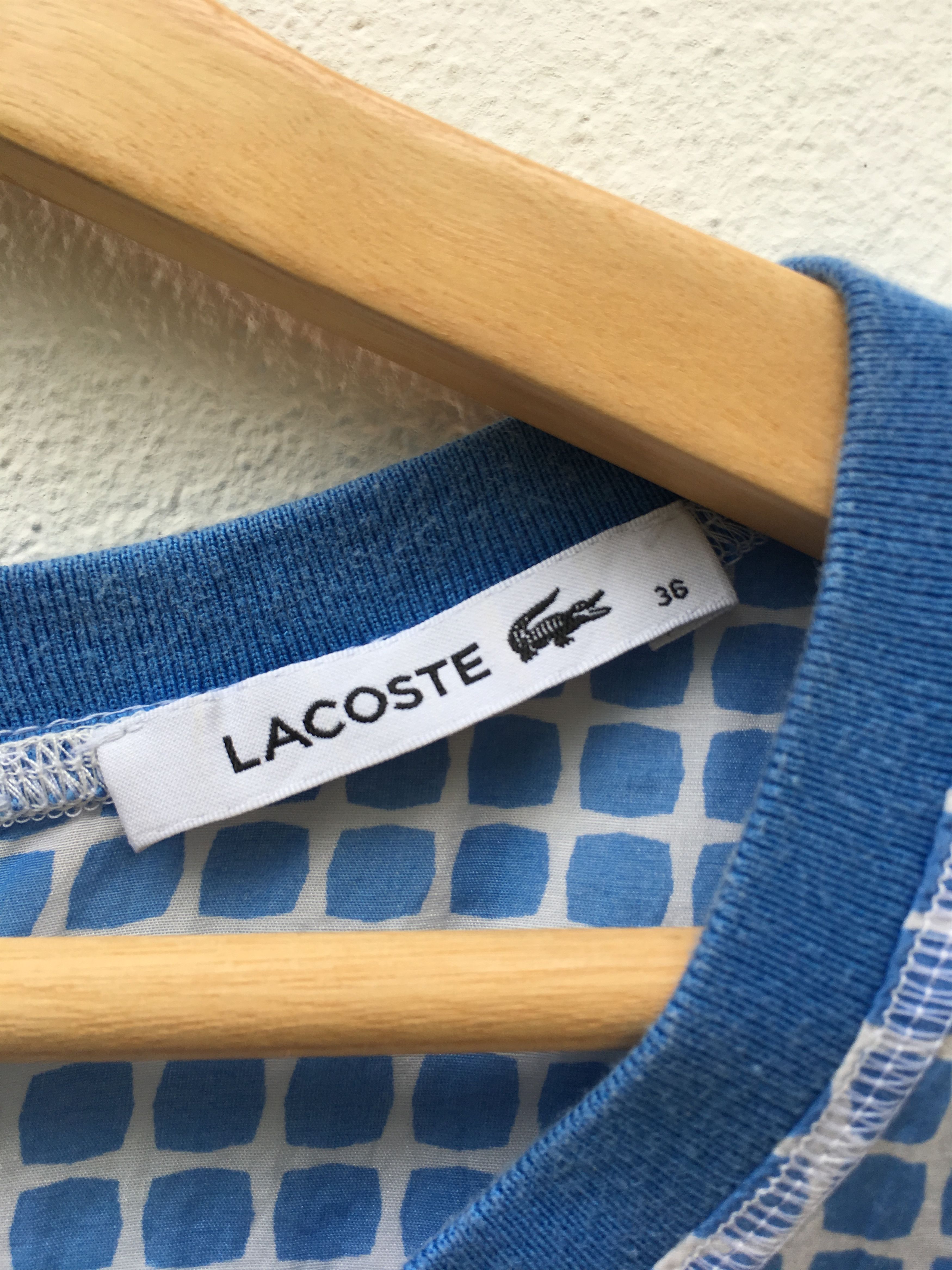 Lacoste Lacoste Blue Checkered T Shirt Size S / US 4 / IT 40 - 5 Thumbnail