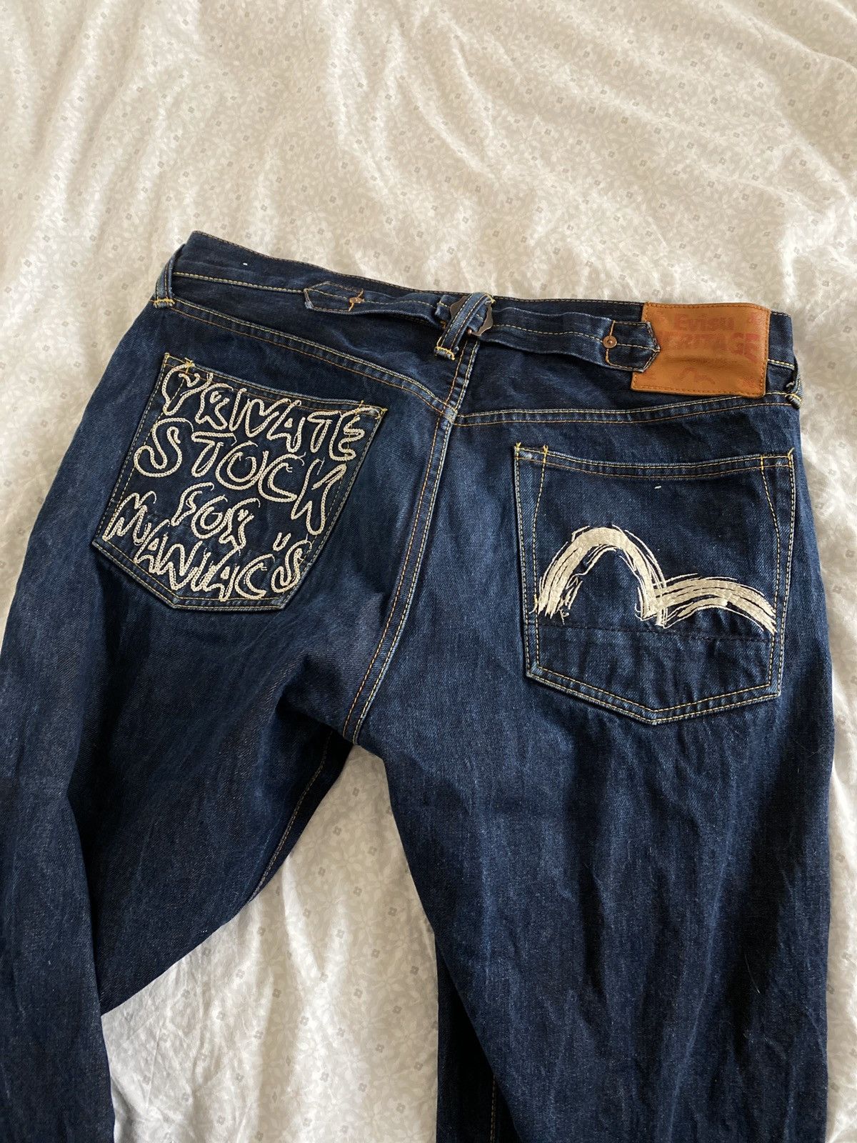希少☆EVISU PRIVATE STOCK FOR MANIACS W30 Evisu × Japanese Brand Evisu Private Stock for Maniacs Embroidered