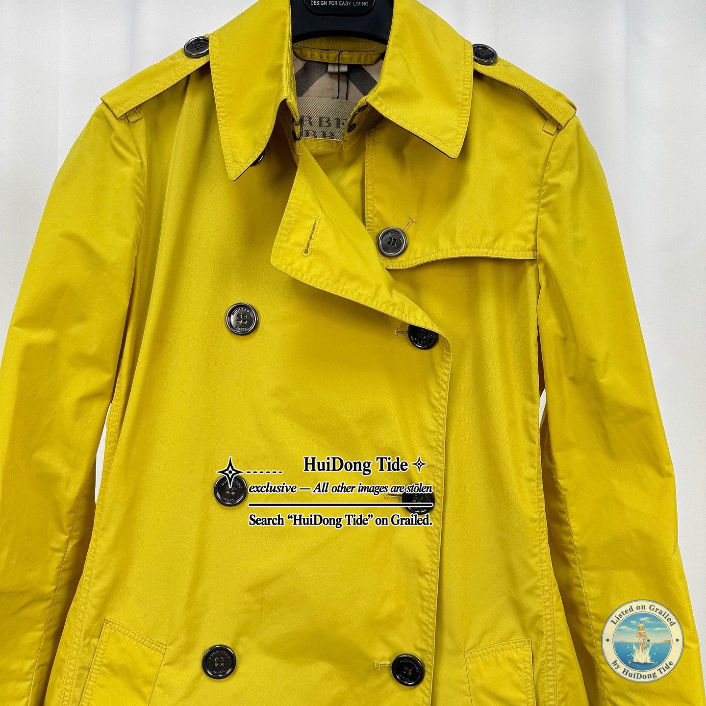 Burberry Burberry Yellow Double Breasted Trench Coat Size UK 6 Size XS / US 0-2 / IT 36-38 - 8 Thumbnail