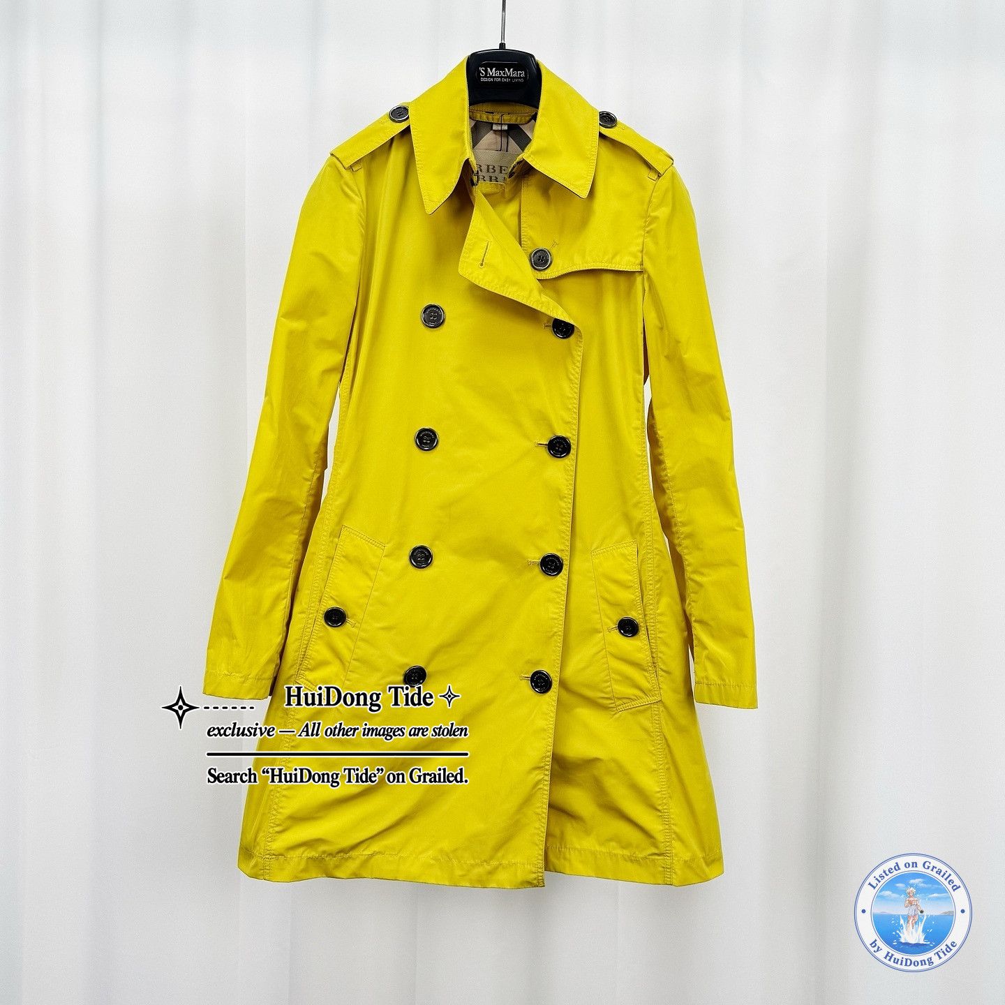 Burberry Burberry Yellow Double Breasted Trench Coat Size UK 6 Size XS / US 0-2 / IT 36-38 - 7 Thumbnail