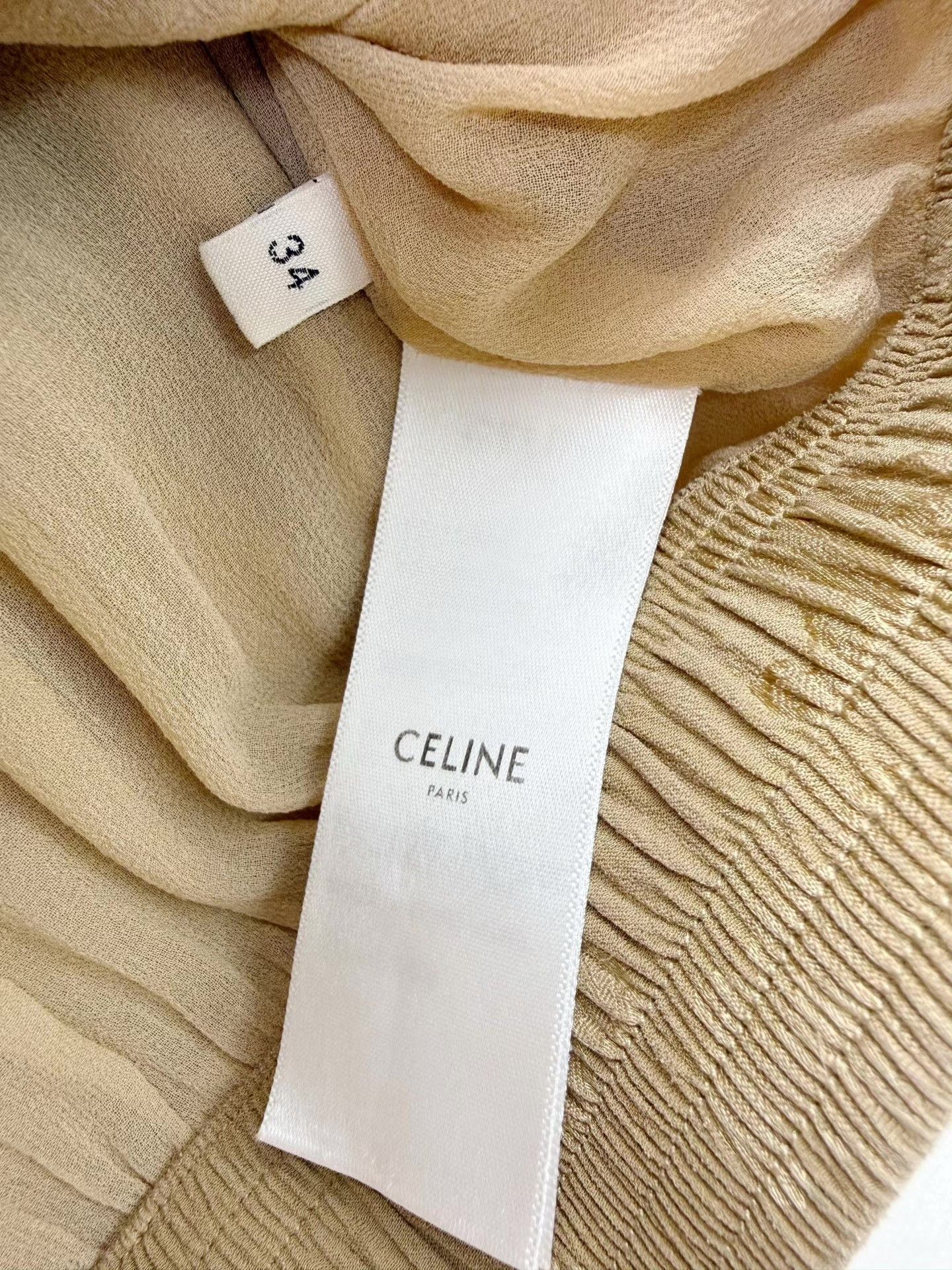 Celine Celine Beige Off-Shoulder Crop Top & Shorts Set | Grailed