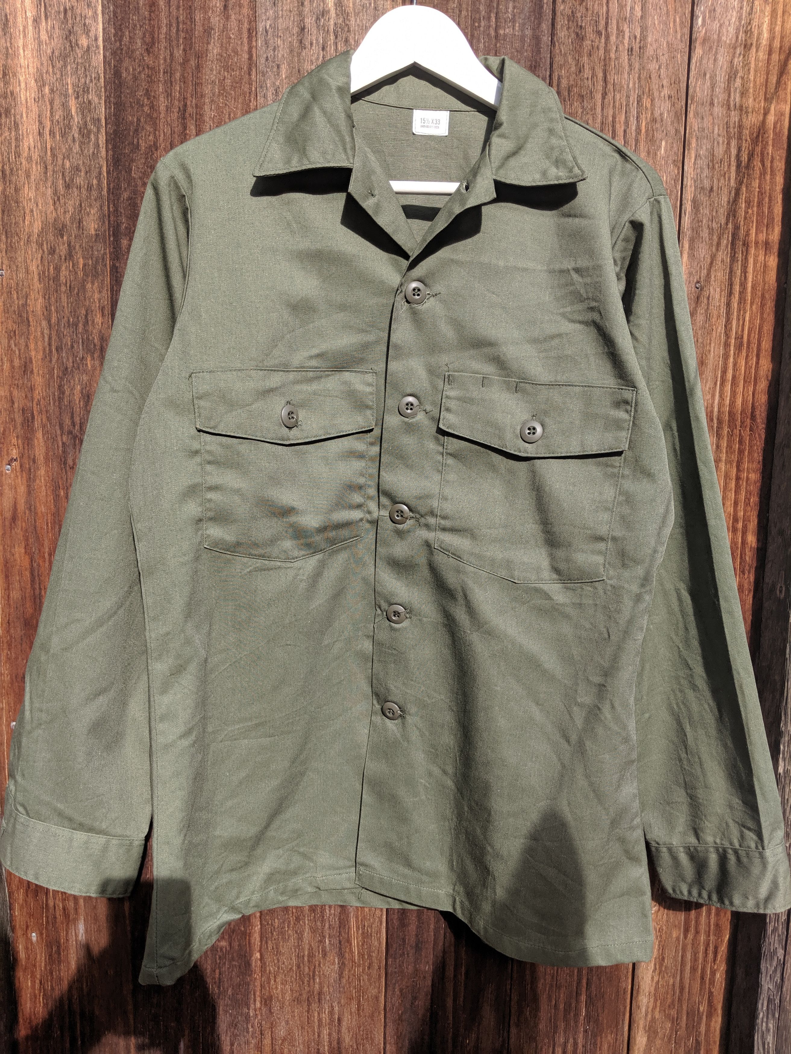 Vintage 80s Army jacket utility double pocket nos condition
