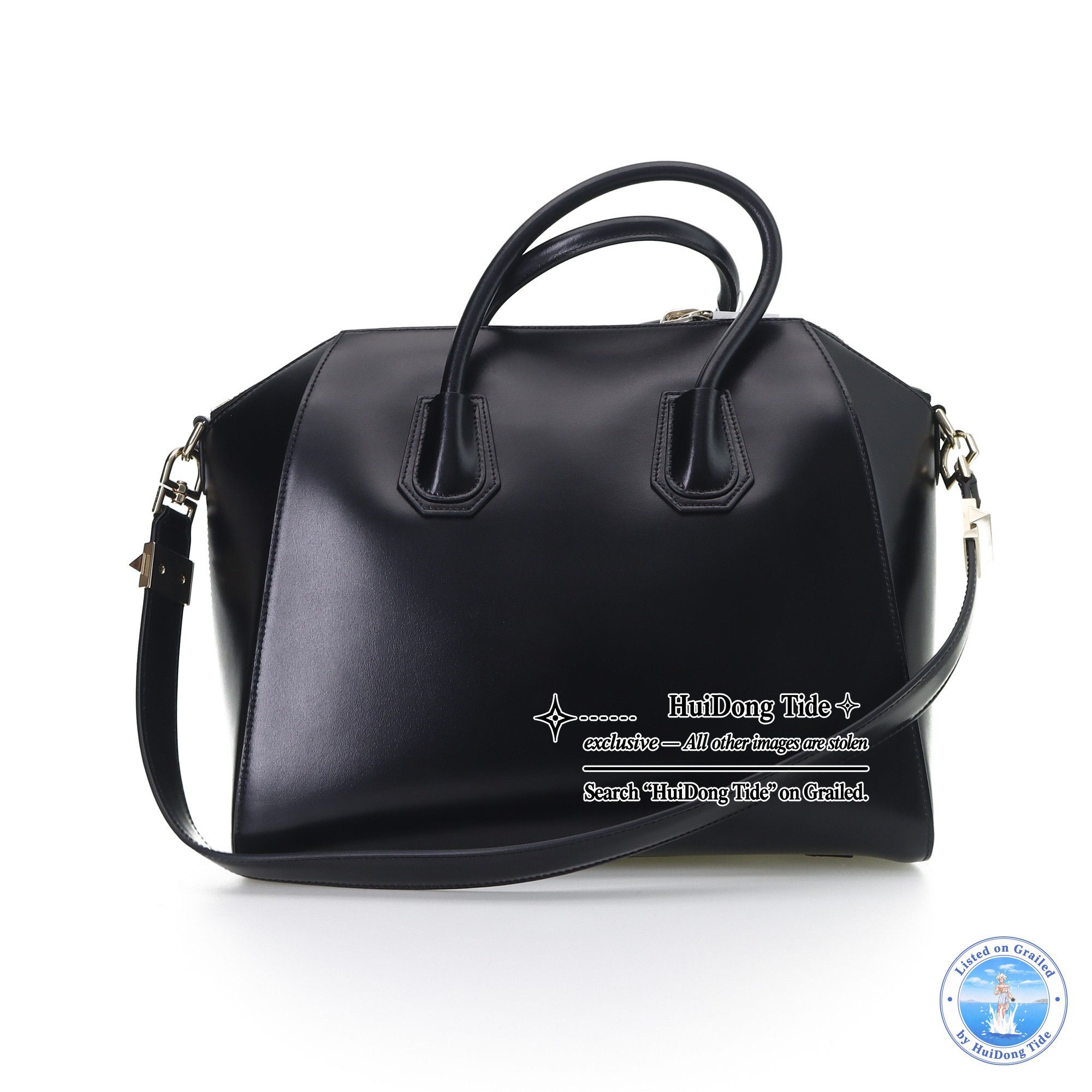 Givenchy Givenchy Antigona Black Leather Handbag Size ONE SIZE - 3 Thumbnail