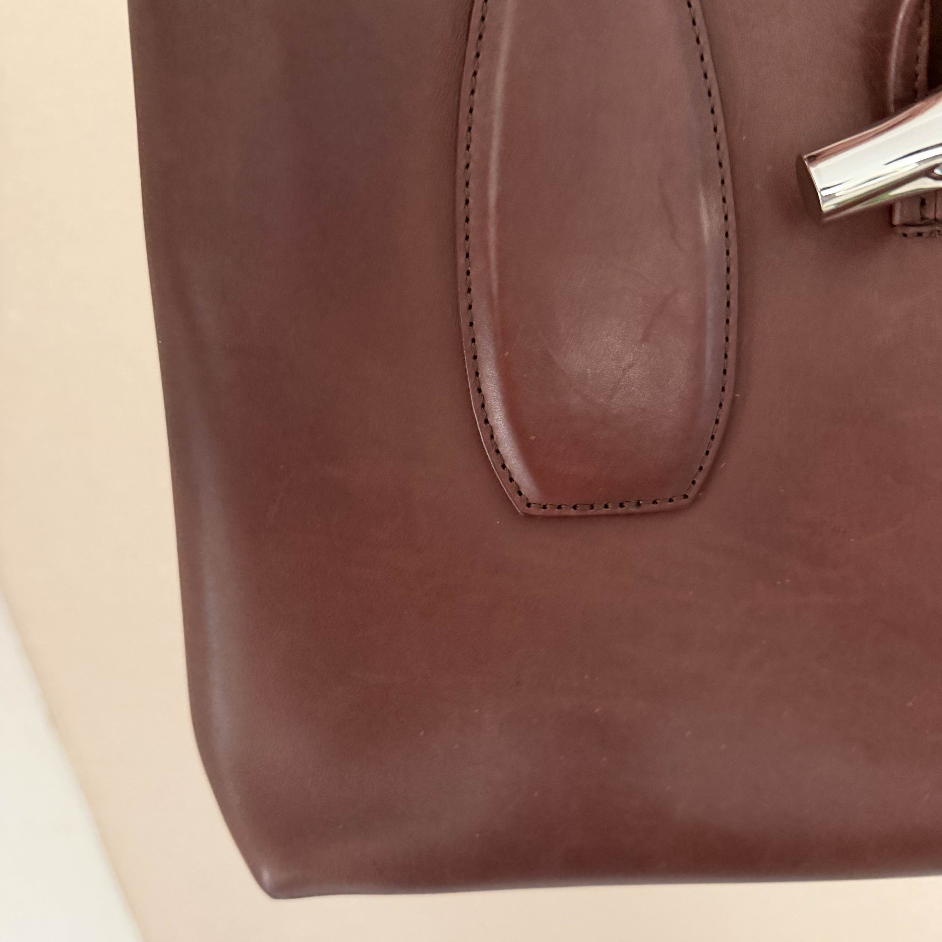 Longchamp Longchamp Le Roseau Leather Tote Bag Red Size ONE SIZE - 9 Thumbnail