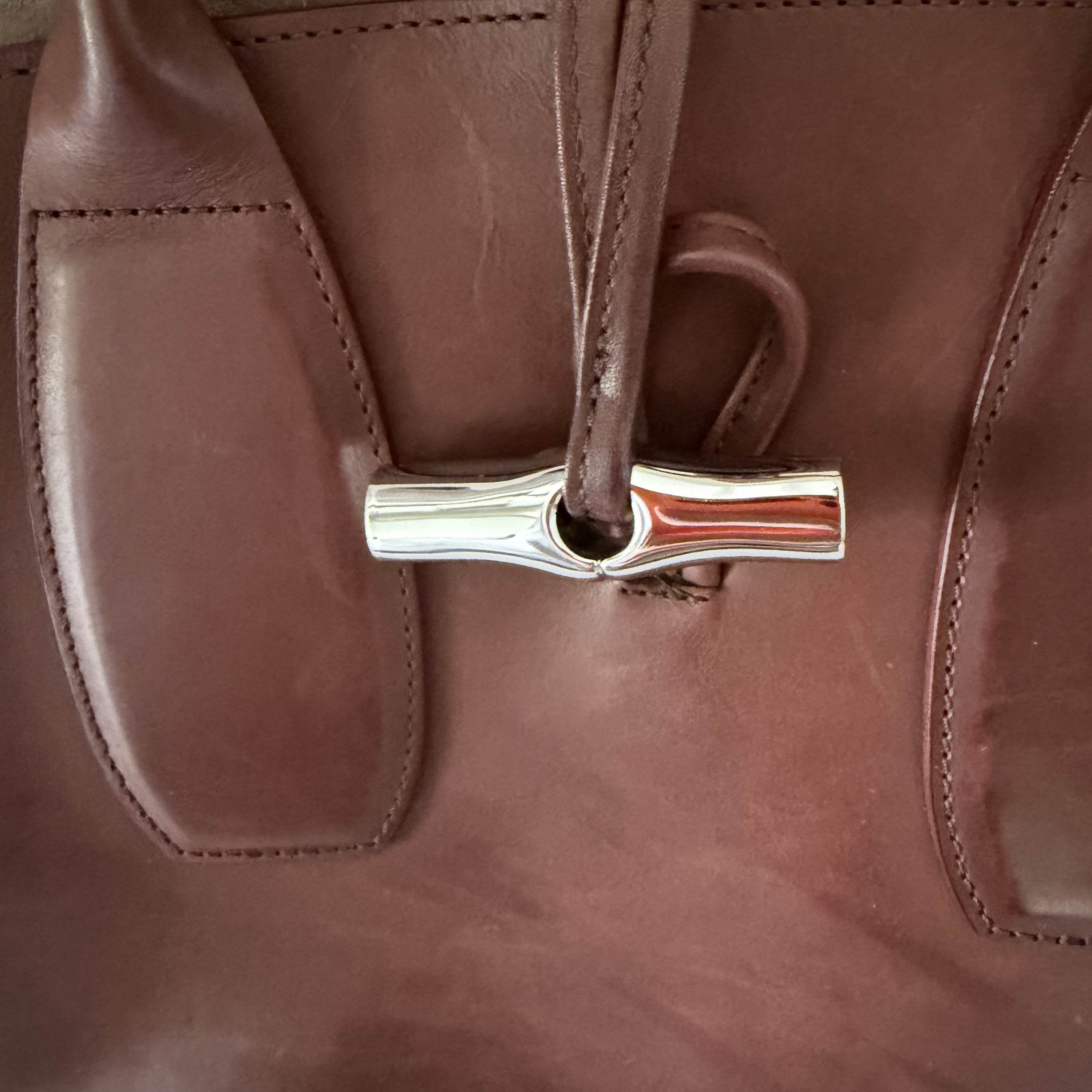 Longchamp Longchamp Le Roseau Leather Tote Bag Red Size ONE SIZE - 7 Thumbnail