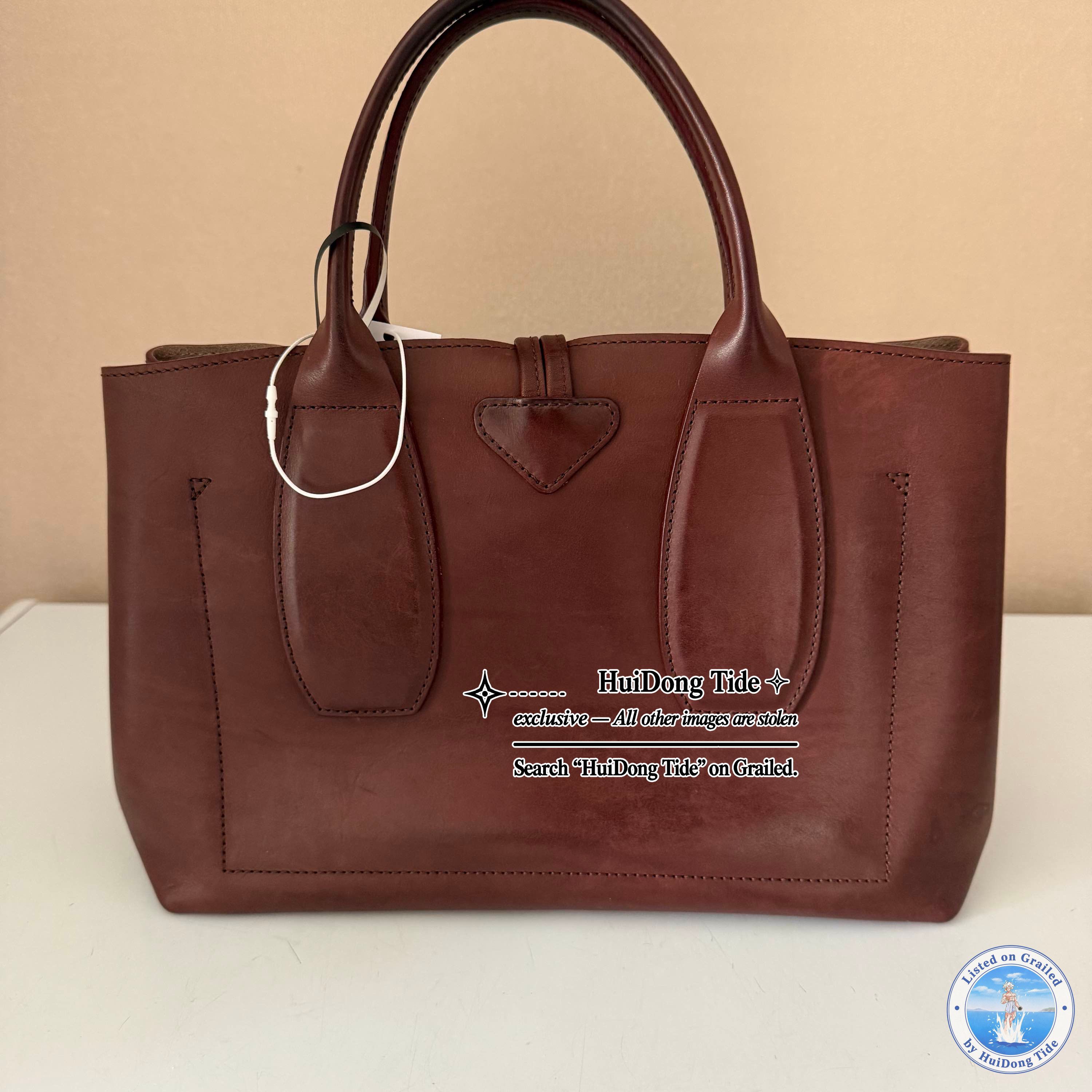 Longchamp Longchamp Le Roseau Leather Tote Bag Red Size ONE SIZE - 2 Thumbnail