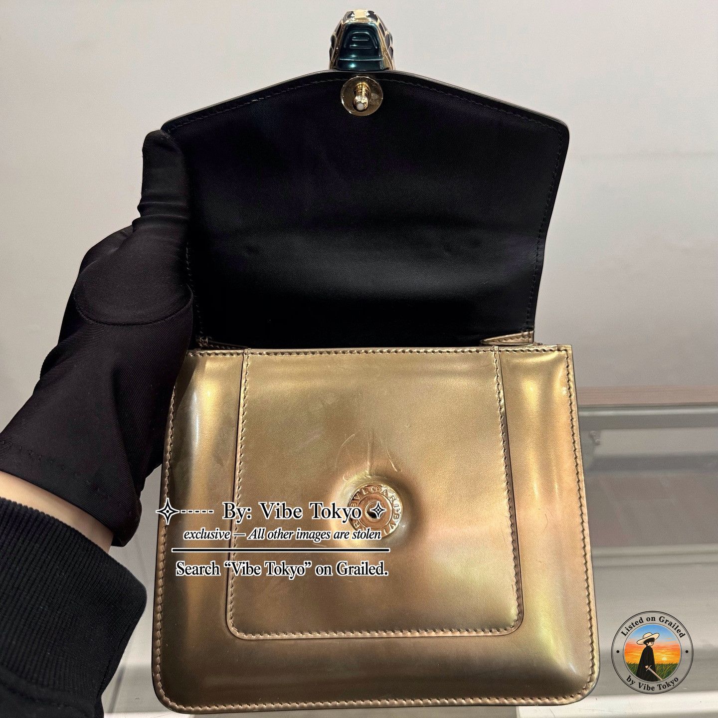 Bvlgari BVLGARI Serpenti Forever Metallic Leather Handle Bag Size ONE SIZE - 6 Thumbnail
