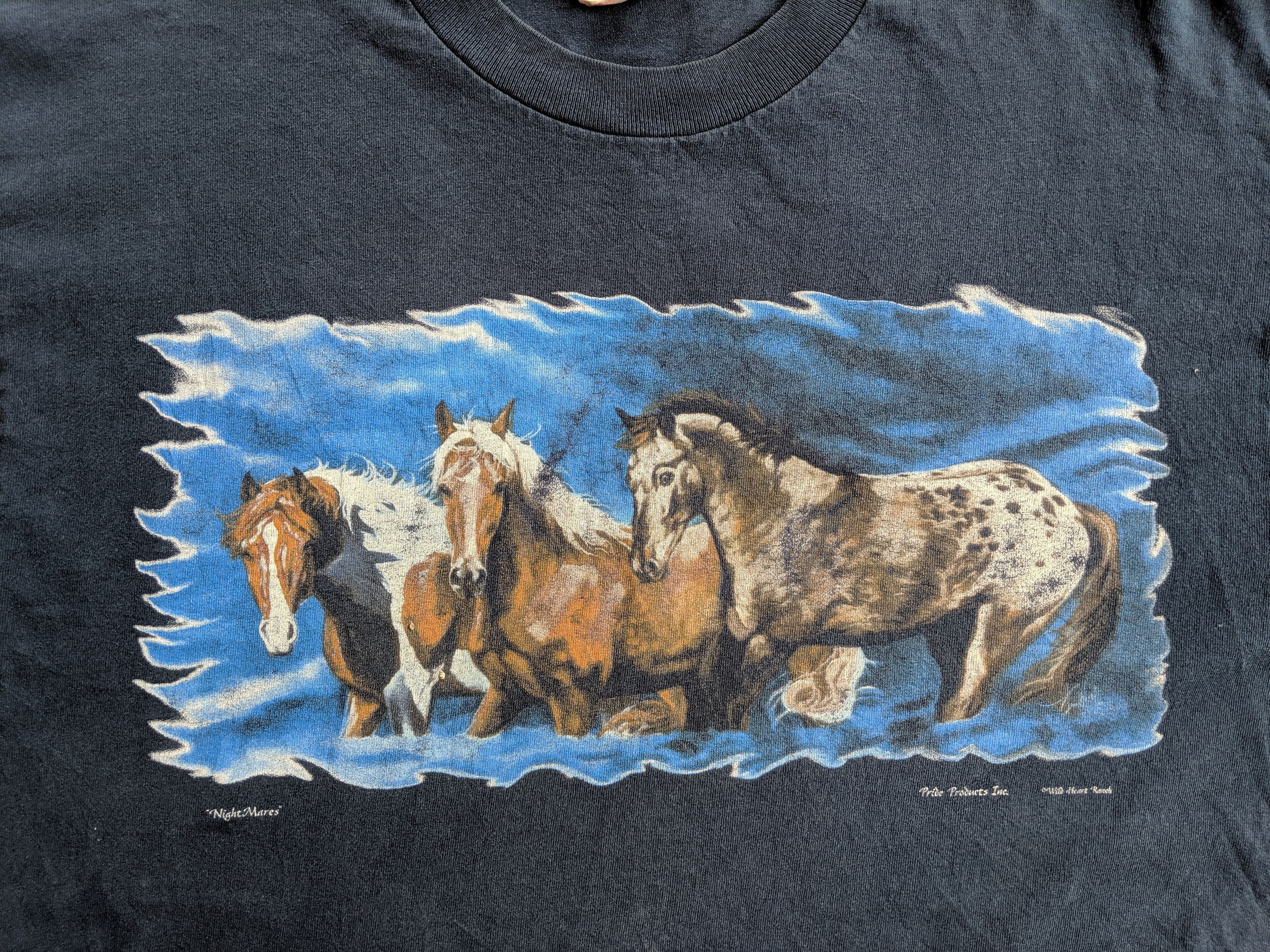 Habitat × Vintage Vintage 90s animal tee/habitat horses art printed Size US L / EU 52-54 / 3 - 4 Thumbnail