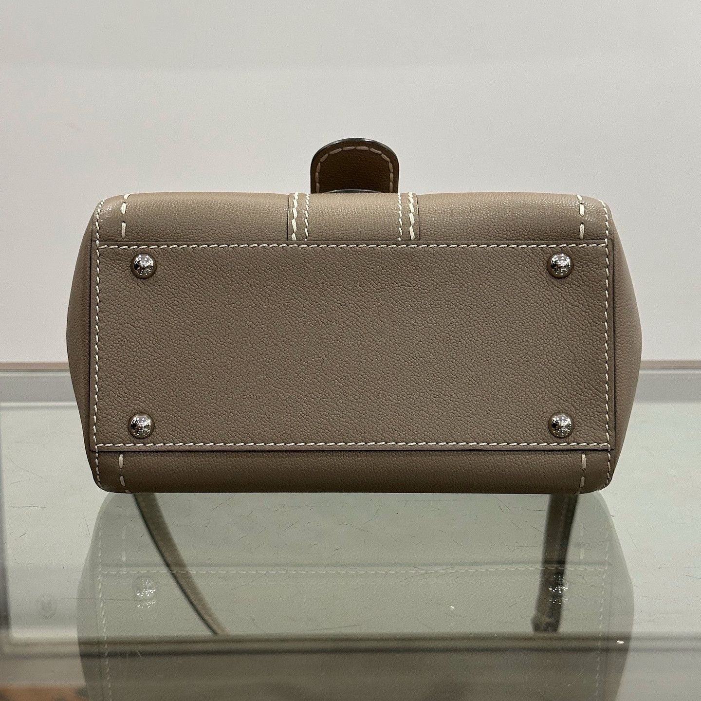 Delvaux Delvaux Brillant Mini Rodeo Calf Handle Bag Taupe Size ONE SIZE - 3 Thumbnail