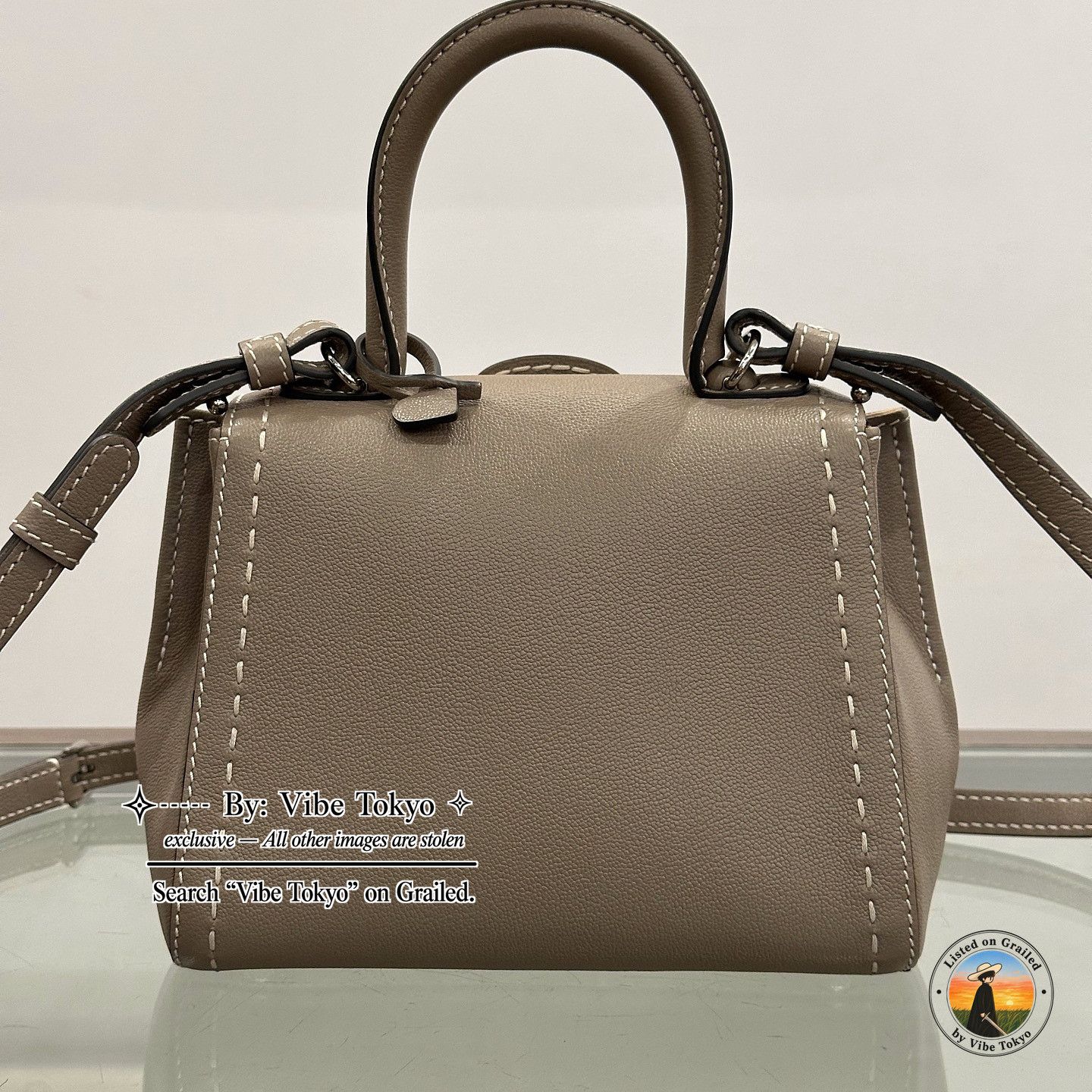 Delvaux Delvaux Brillant Mini Rodeo Calf Handle Bag Taupe Size ONE SIZE - 2 Thumbnail