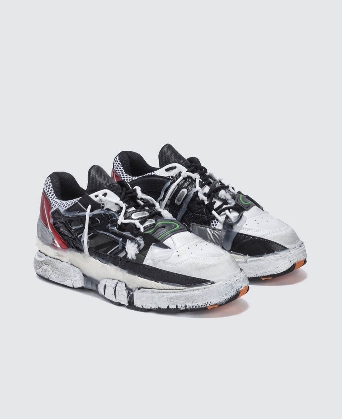 Maison Margiela Sz42 MARGIELA Fusion Low Top Sneakers White Black 