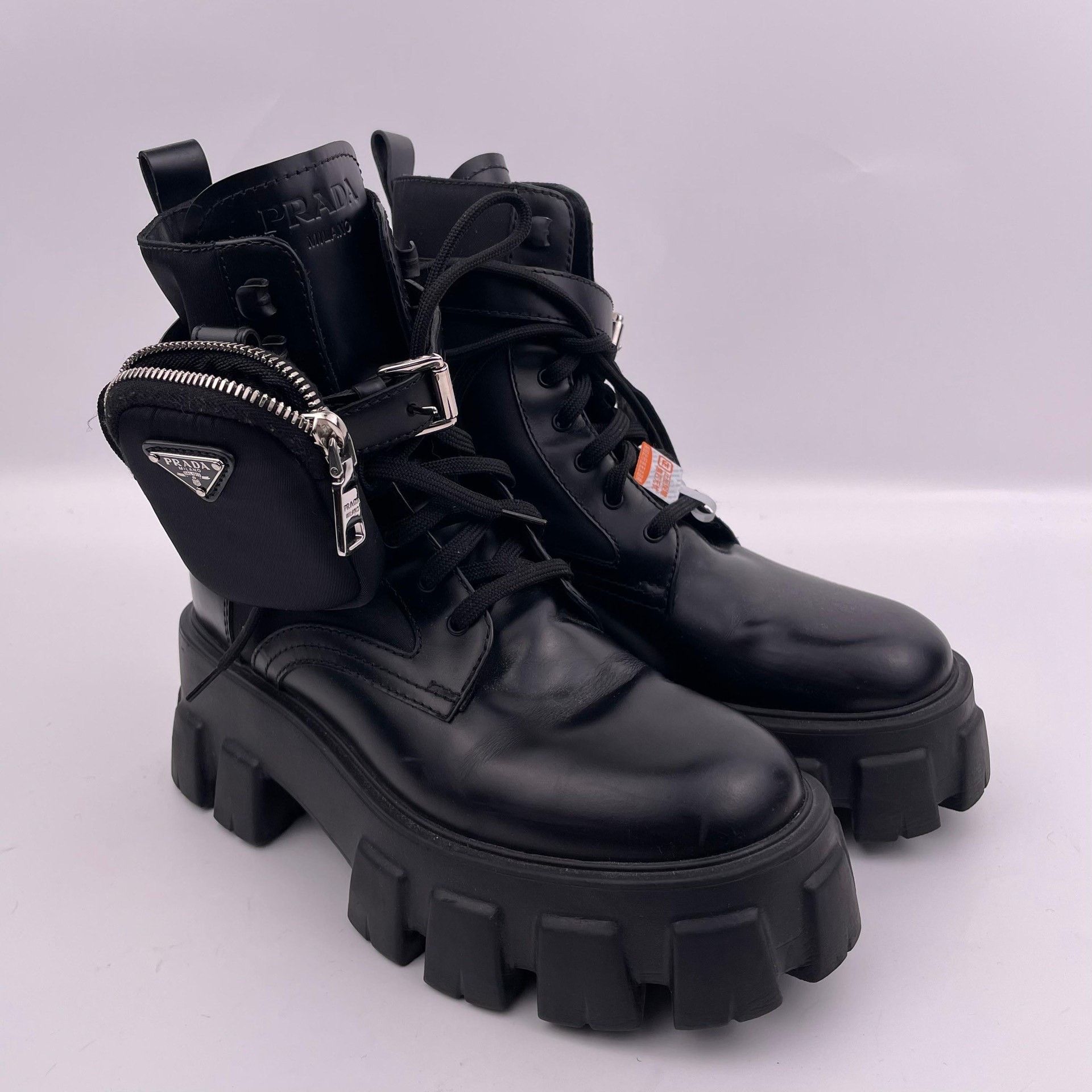 Prada Black Chunky Sole Boots with Bag