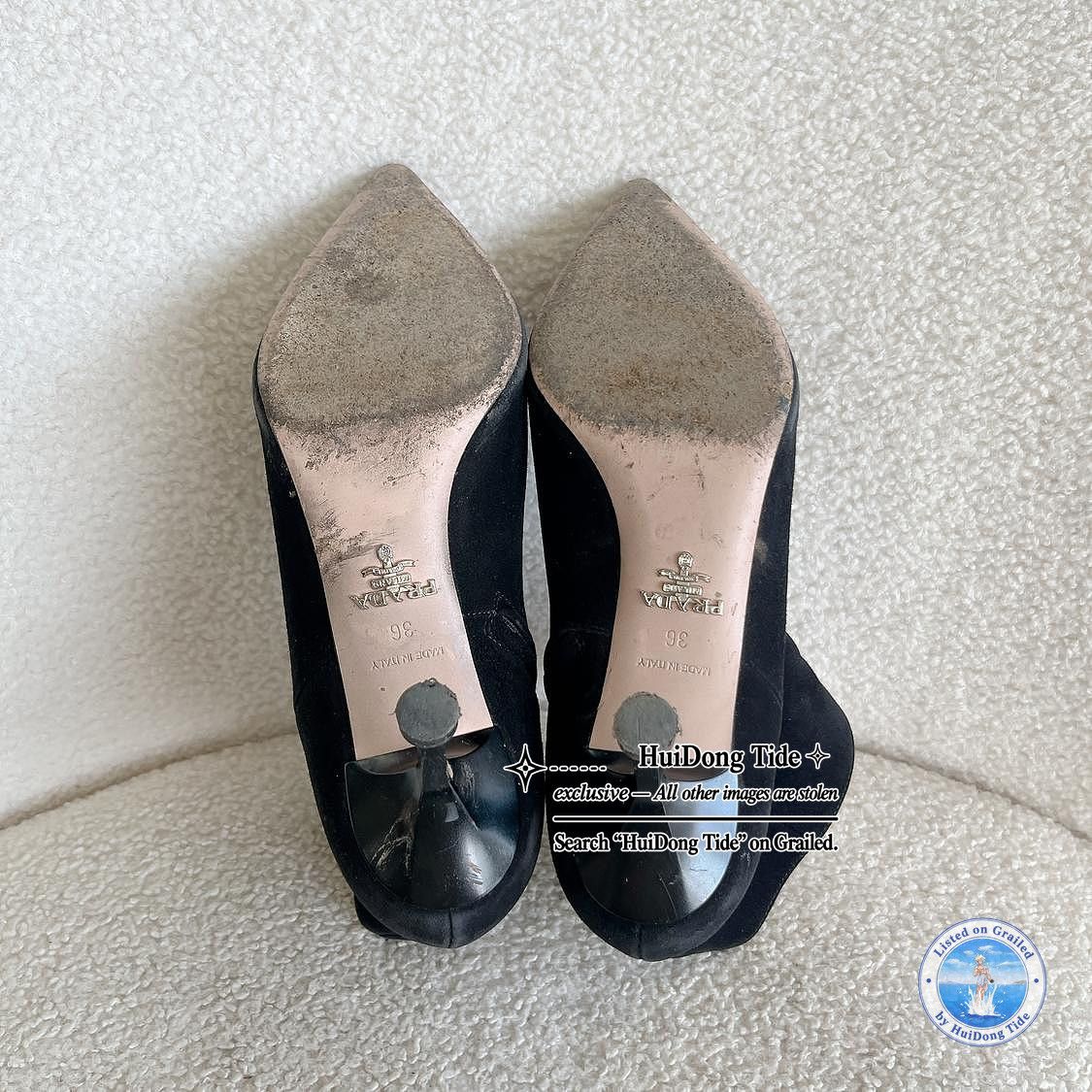 Prada Prada Suede Pointed Toe Kitten Heel Boots Size 36 Size US 6 / IT 36 - 5 Thumbnail