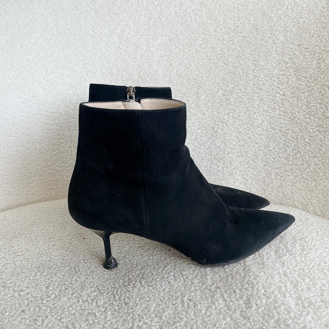 Prada Prada Suede Pointed Toe Kitten Heel Boots Size 36 Size US 6 / IT 36 - 7 Thumbnail