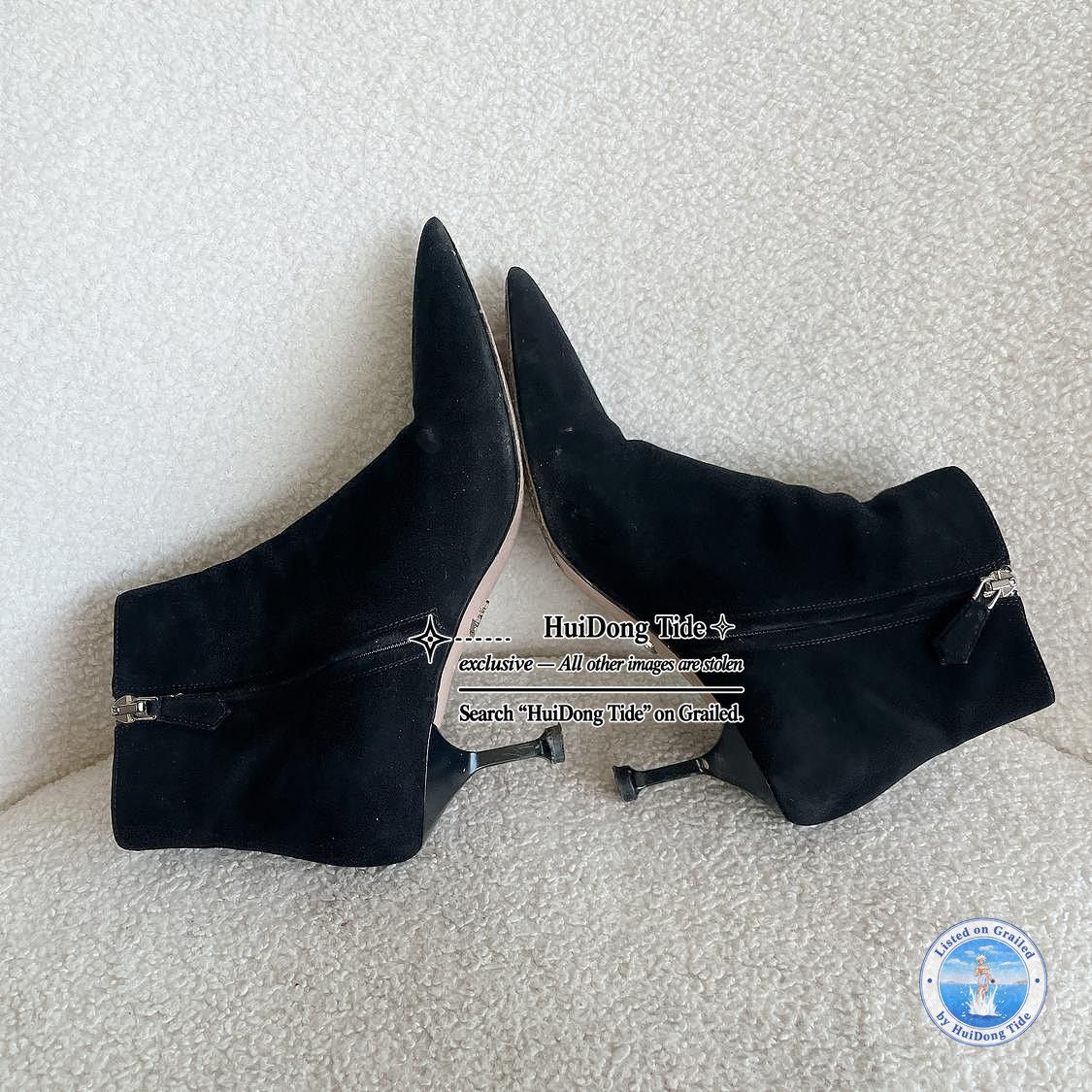Prada Prada Suede Pointed Toe Kitten Heel Boots Size 36 Size US 6 / IT 36 - 8 Thumbnail