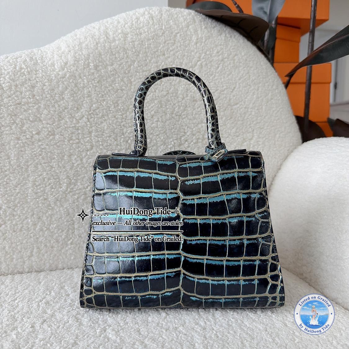 Delvaux Delvaux Brillant Crocodile Embossed Handle Bag ONE SIZE Size ONE SIZE - 2 Thumbnail