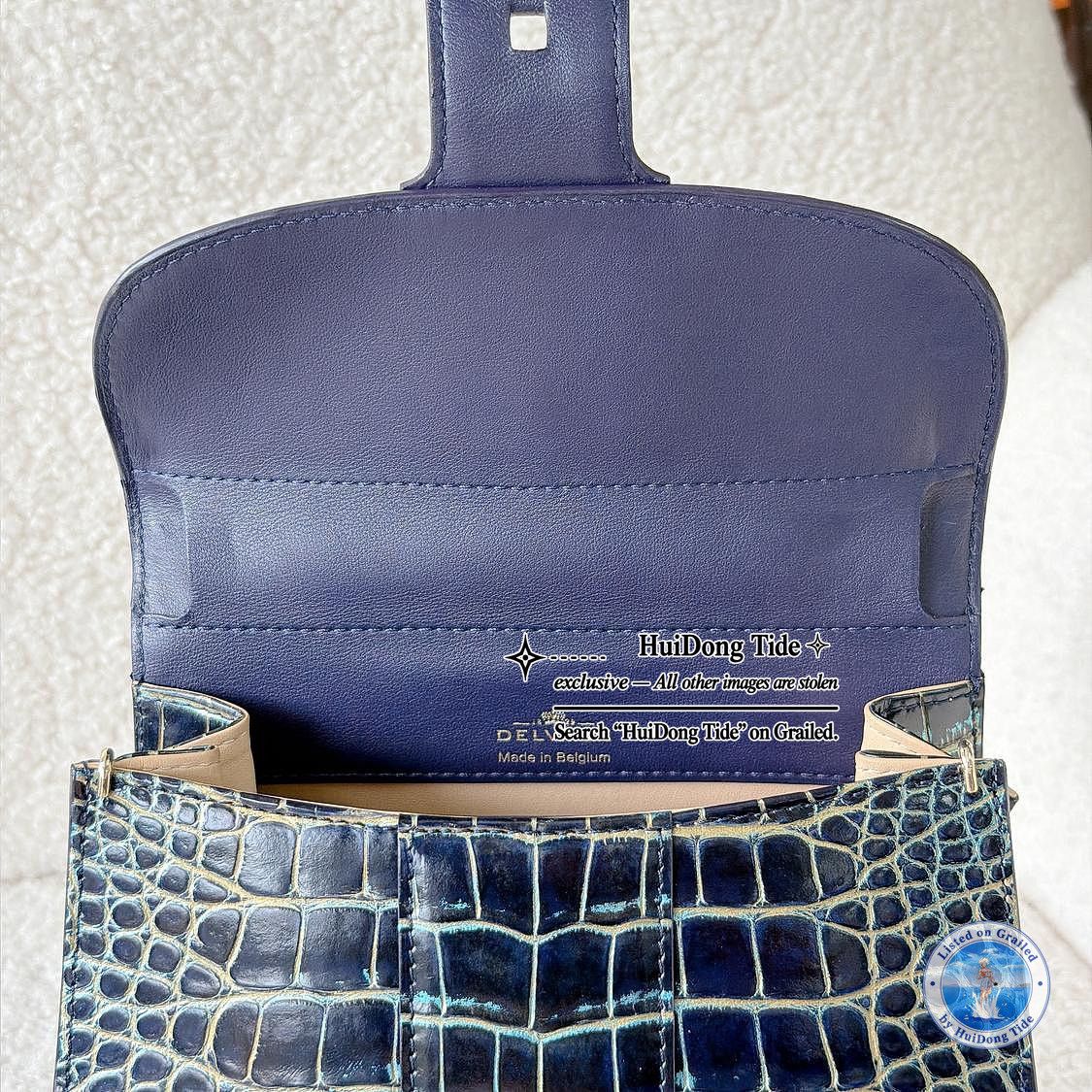 Delvaux Delvaux Brillant Crocodile Embossed Handle Bag ONE SIZE Size ONE SIZE - 9 Thumbnail