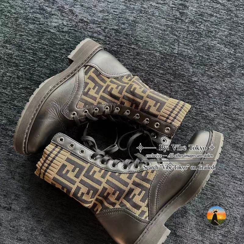 Fendi Fendi FF Logo Leather Lace Up Boots Size 35 Size US 5 / IT 35 - 9 Thumbnail