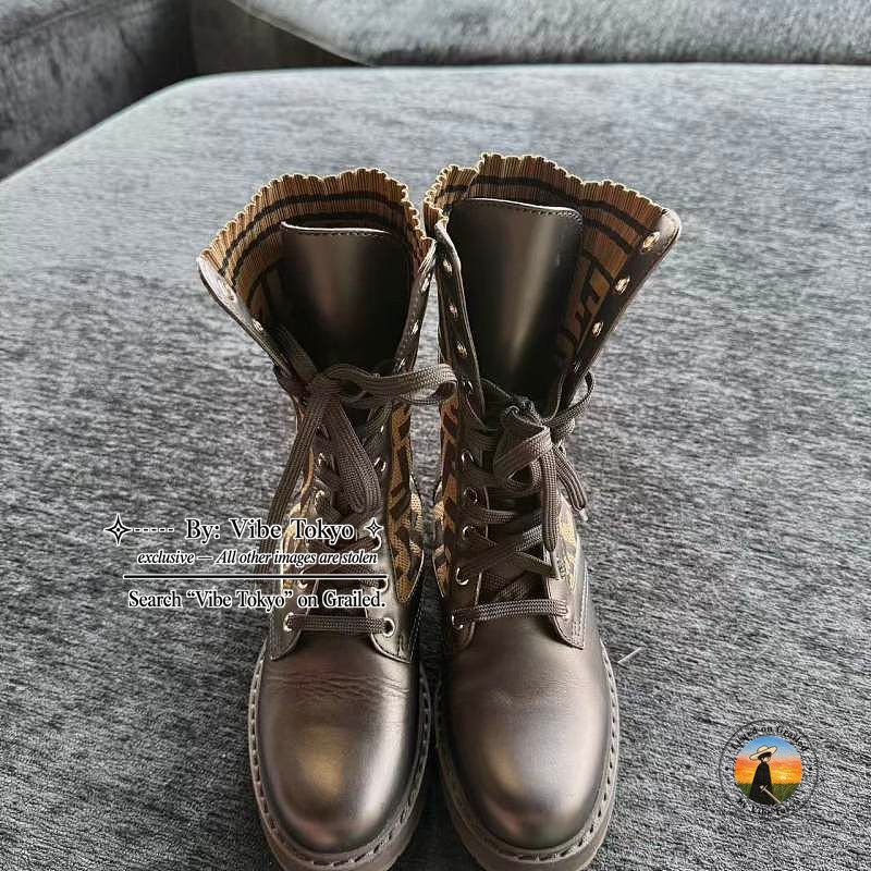 Fendi Fendi FF Logo Leather Lace Up Boots Size 35 Size US 5 / IT 35 - 3 Thumbnail