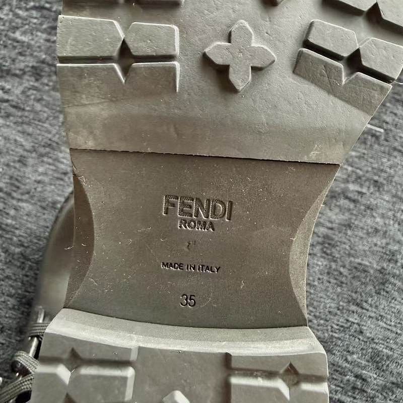 Fendi Fendi FF Logo Leather Lace Up Boots Size 35 Size US 5 / IT 35 - 6 Thumbnail