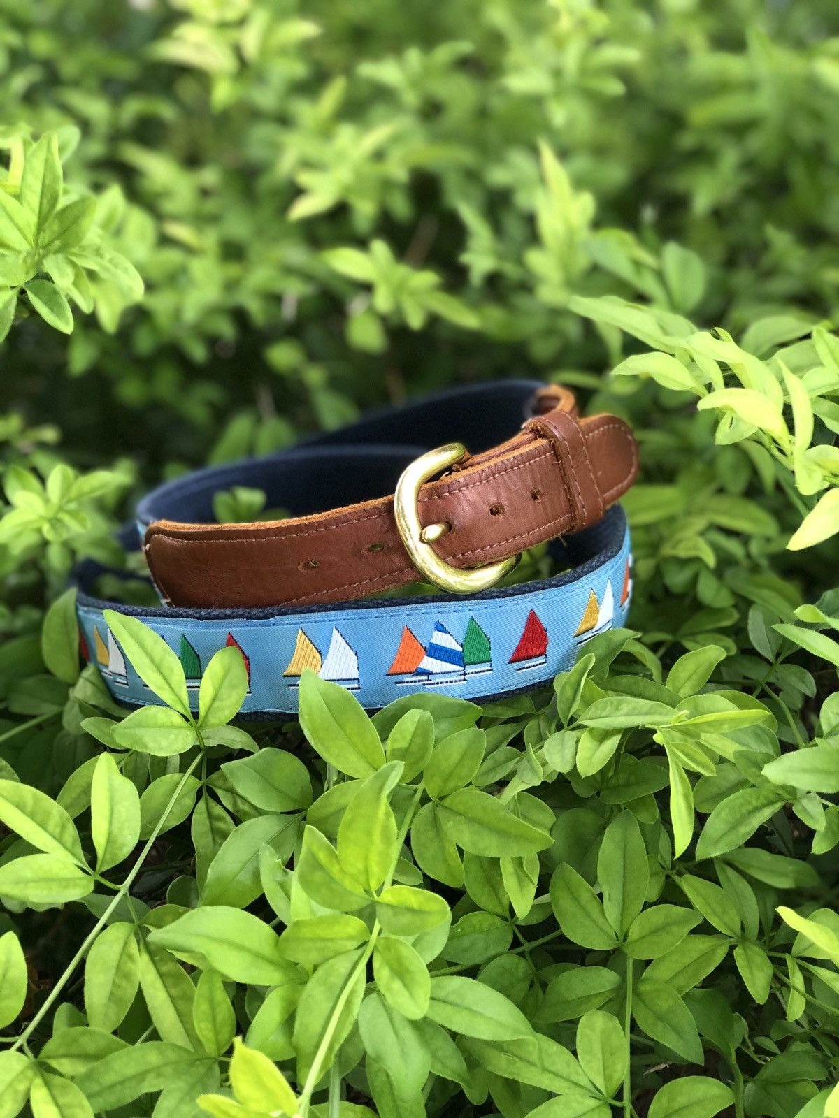 Preston & York Preppy Sailboat belt Canvas and Leather | Grailed