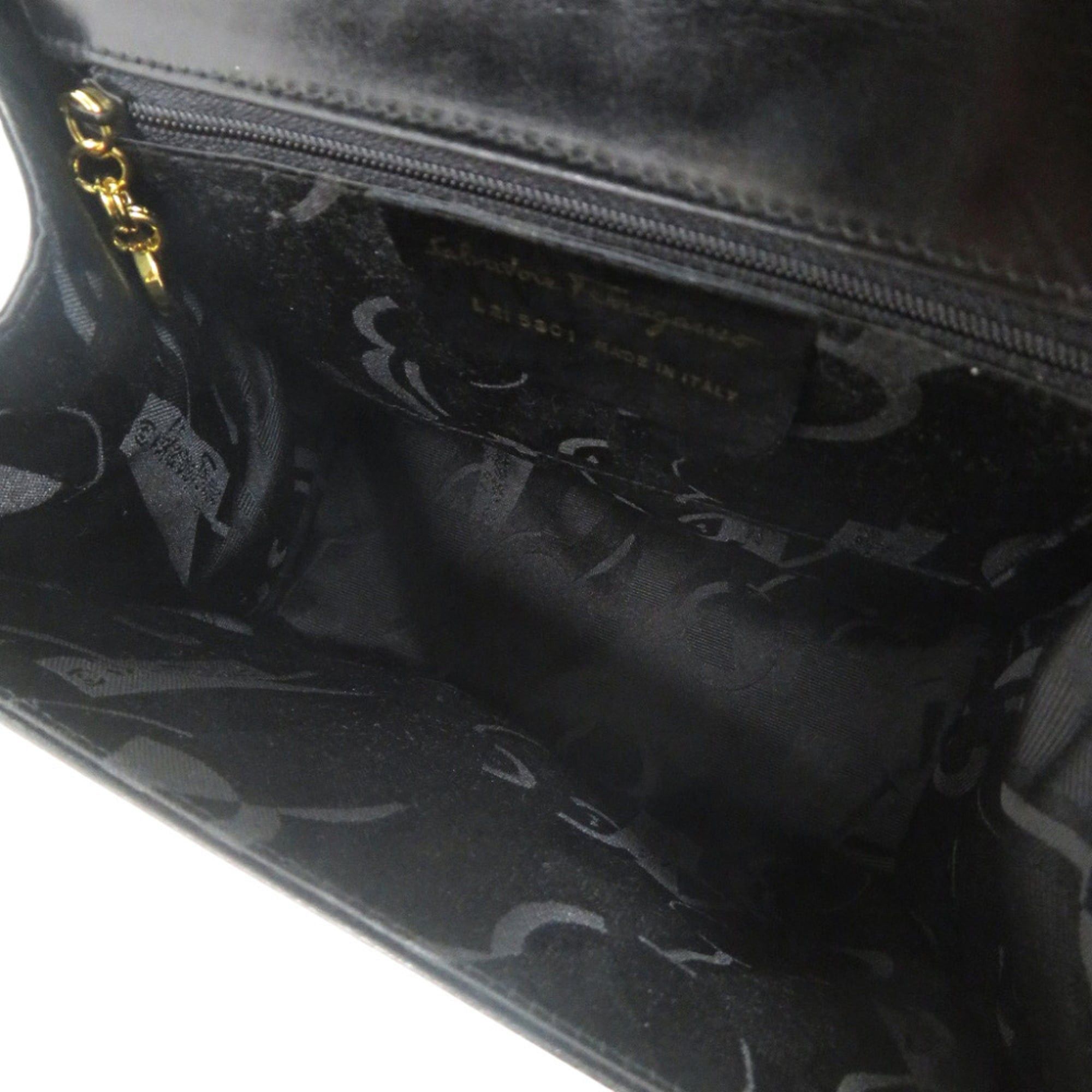 Salvatore Ferragamo Salvatore Ferragamo One-Handle Vara Ribbon L21 5301 Leather Black Handbag 0379Salvatore Size ONE SIZE - 6 Thumbnail