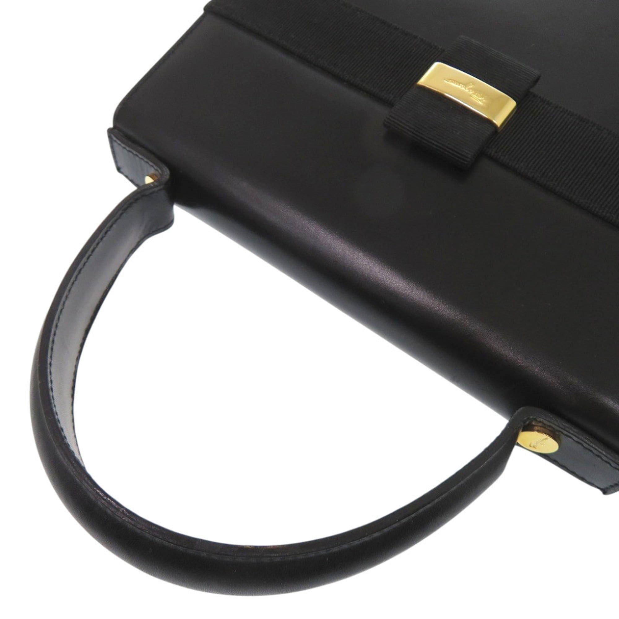 Salvatore Ferragamo Salvatore Ferragamo One-Handle Vara Ribbon L21 5301 Leather Black Handbag 0379Salvatore Size ONE SIZE - 3 Thumbnail