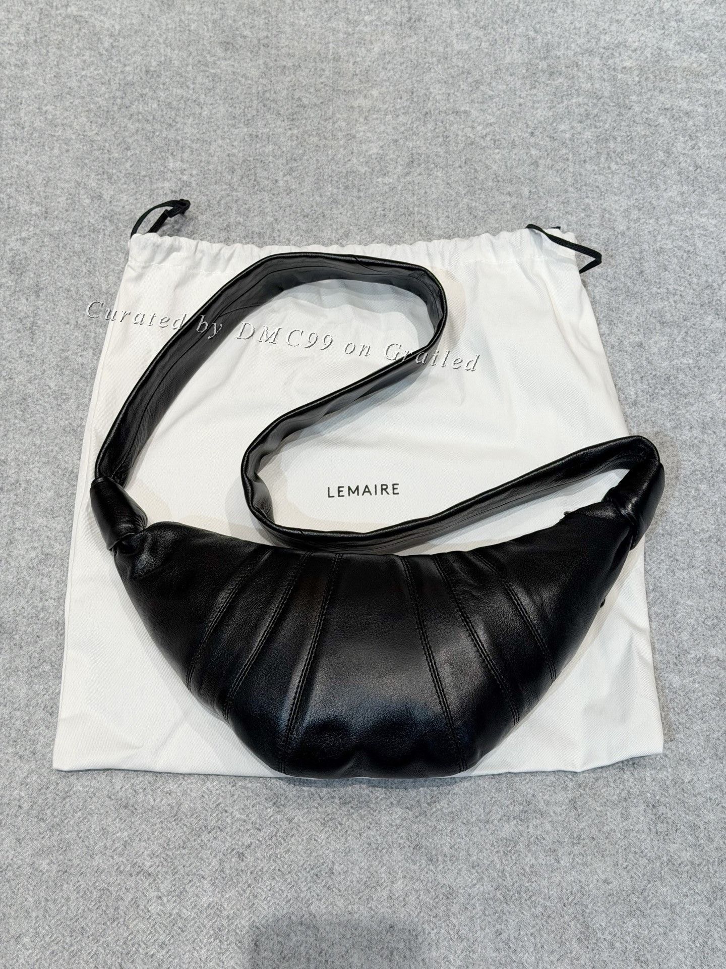 Lemaire Lemaire Small Black Leather Croissant Bag Size ONE SIZE - 3 Thumbnail