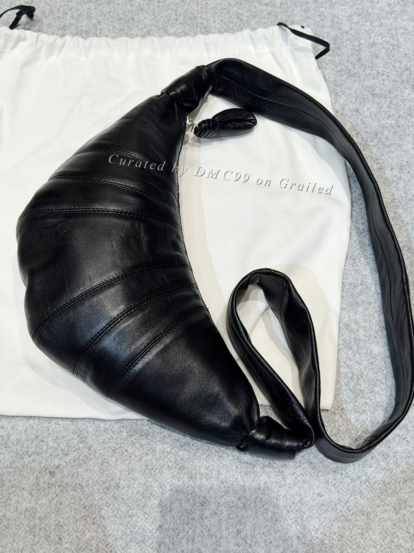 Lemaire Lemaire Small Black Leather Croissant Bag Size ONE SIZE - 4 Thumbnail