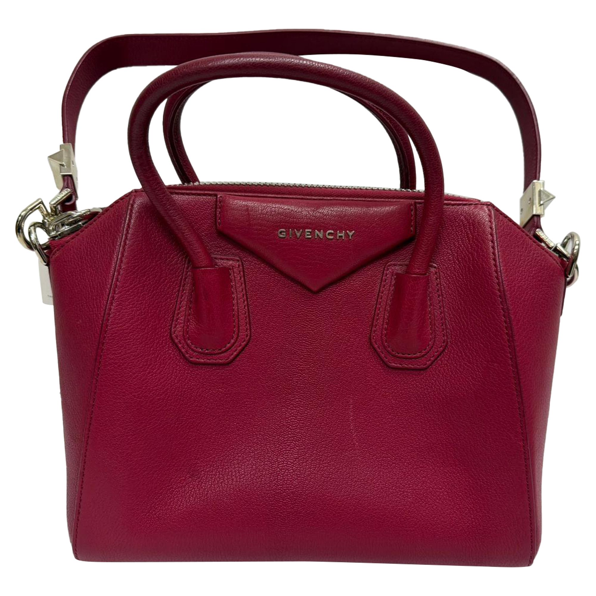 Givenchy Givenchy Small Antigona Top Handle Bag in Burgundy Goat Leat Size ONE SIZE - 3 Thumbnail