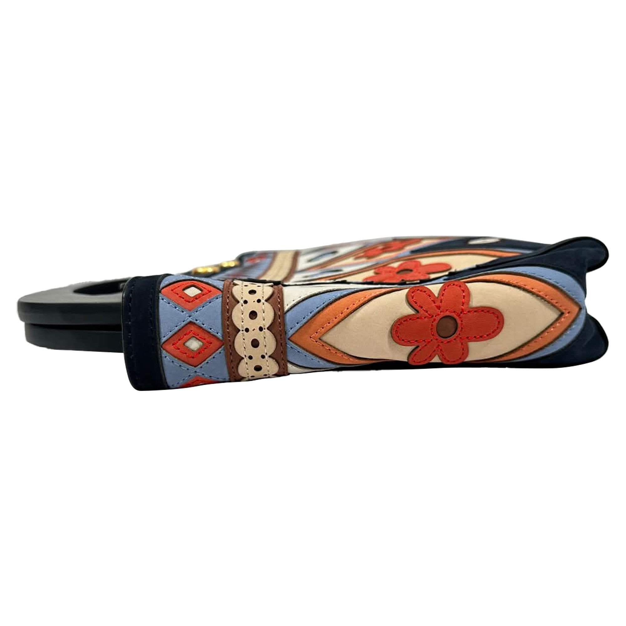 Tory Burch Tory Burch 2017 Appliqué Bermuda Bag in Navy Blue Suede Size ONE SIZE - 3 Thumbnail