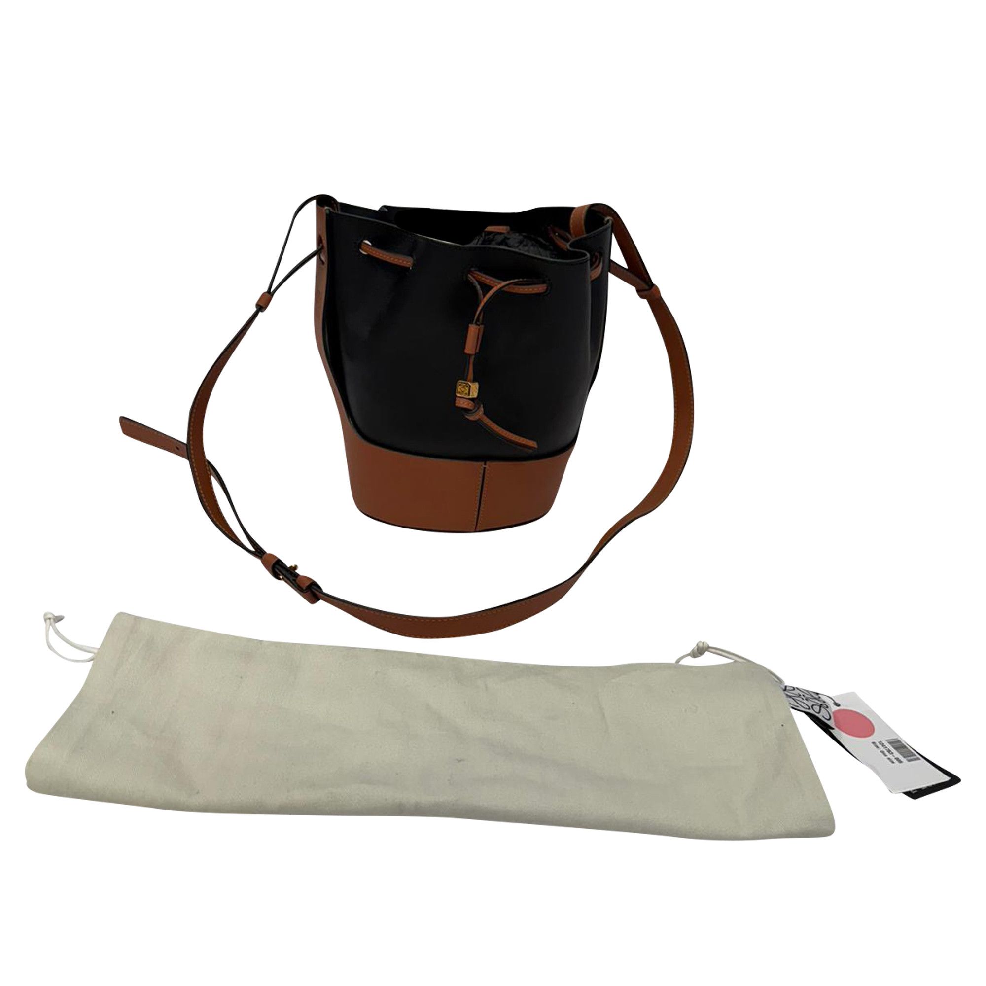 Loewe Loewe Small Balloon Bucket Bag in Black and Brown Leather Size ONE SIZE - 8 Thumbnail