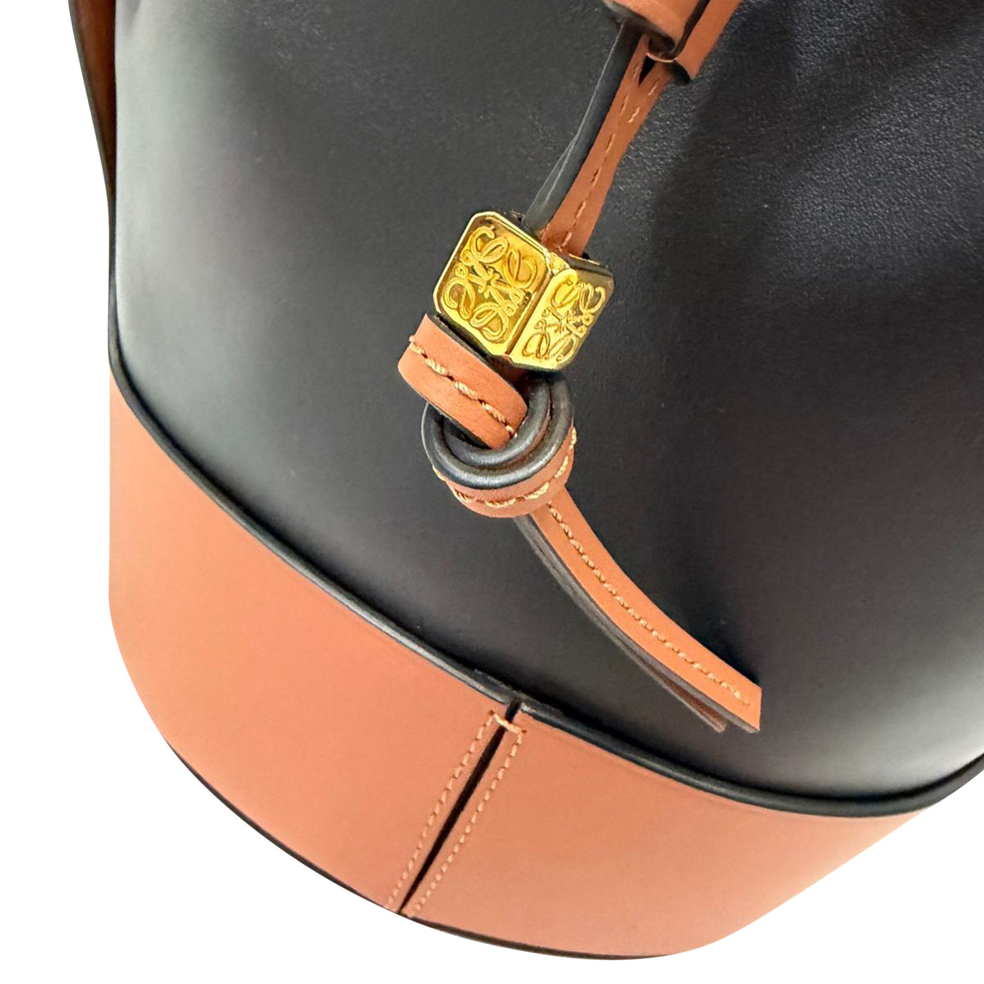 Loewe Loewe Small Balloon Bucket Bag in Black and Brown Leather Size ONE SIZE - 3 Thumbnail