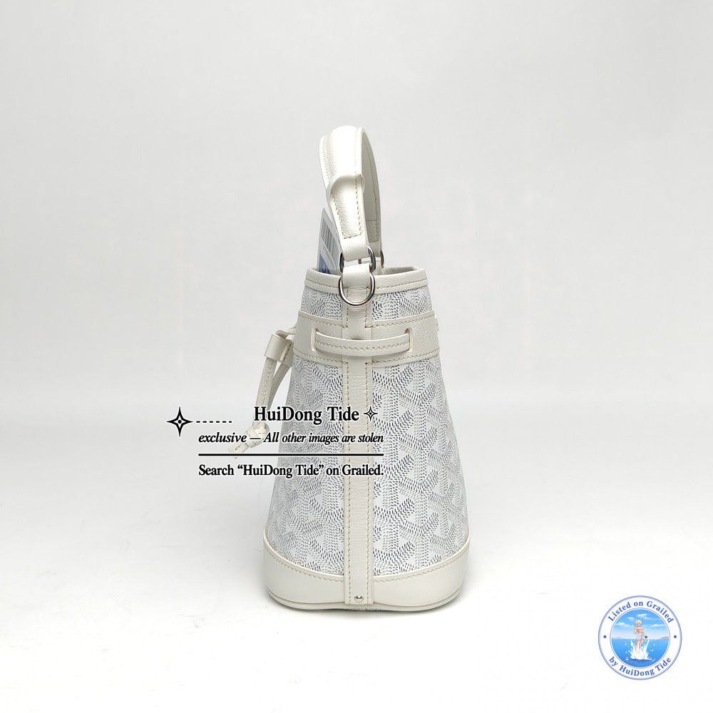 Goyard Goyard Petit Flot Goyardine Canvas Bucket Bag White Size ONE SIZE - 3 Thumbnail