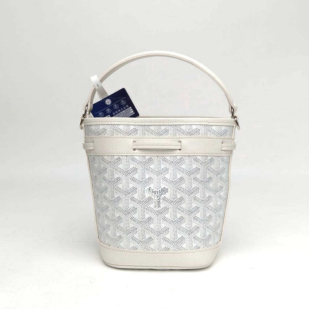 Goyard Goyard Petit Flot Goyardine Canvas Bucket Bag White Size ONE SIZE - 2 Thumbnail
