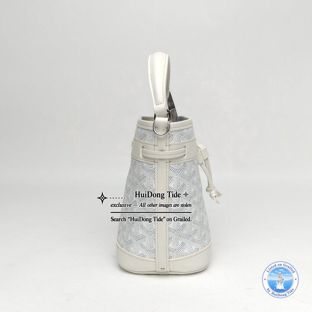Goyard Goyard Petit Flot Goyardine Canvas Bucket Bag White Size ONE SIZE - 4 Thumbnail