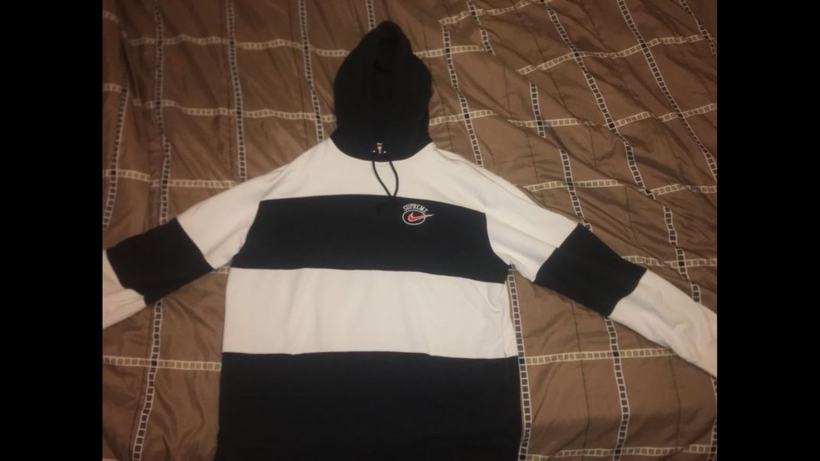 Nike Supreme Stripe Hoodie Grailed