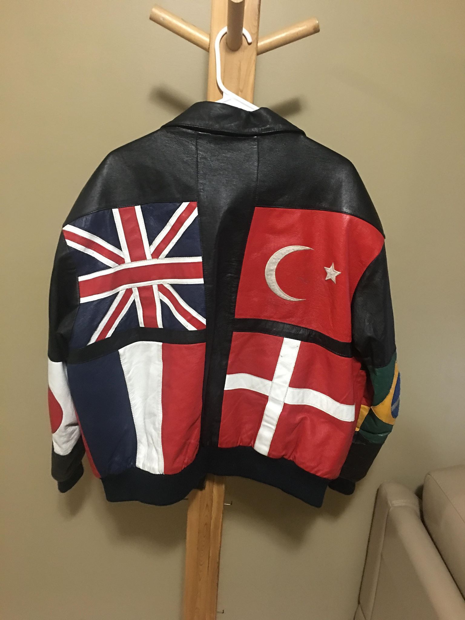 Phase 2 International Flag outlet leather jacket