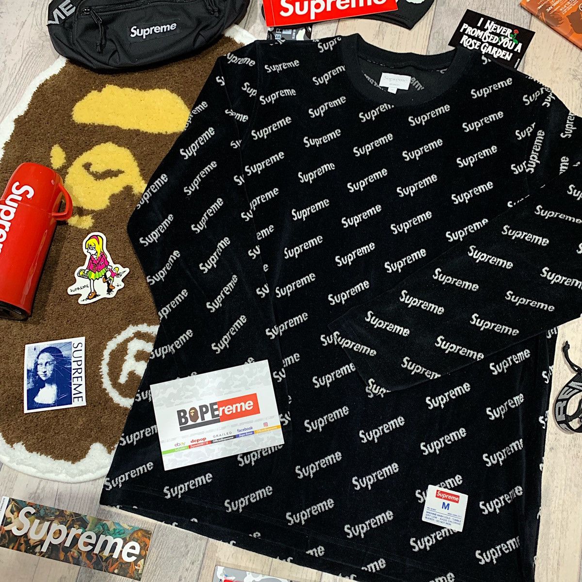 Supreme Velour Diagonal Logo Top | Grailed