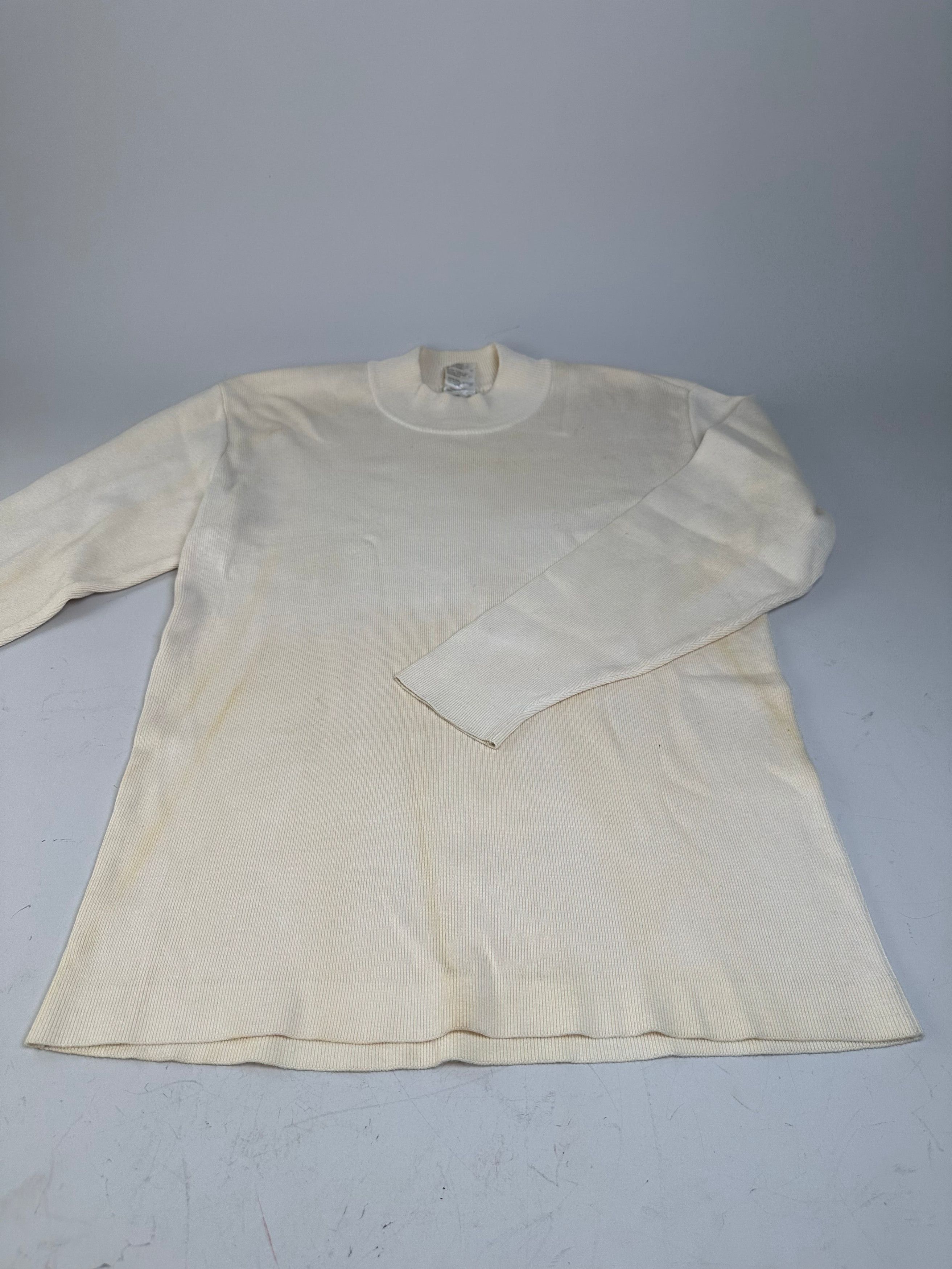 Issey Miyake Vintage Plantation by Cotton Knit Pullover Cream M Size ONE SIZE - 4 Thumbnail