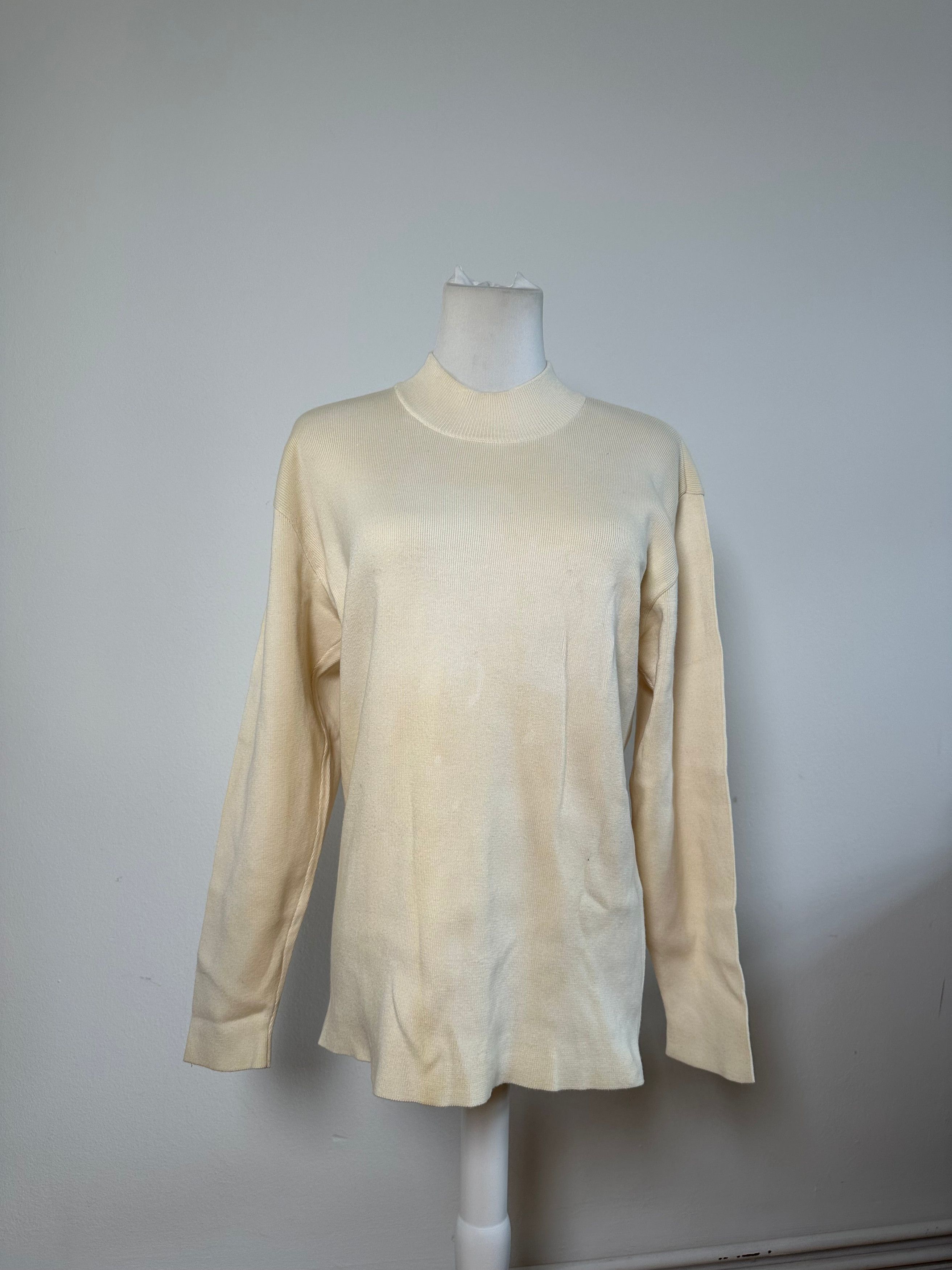 Issey Miyake Vintage Plantation by Cotton Knit Pullover Cream M Size ONE SIZE - 9 Thumbnail