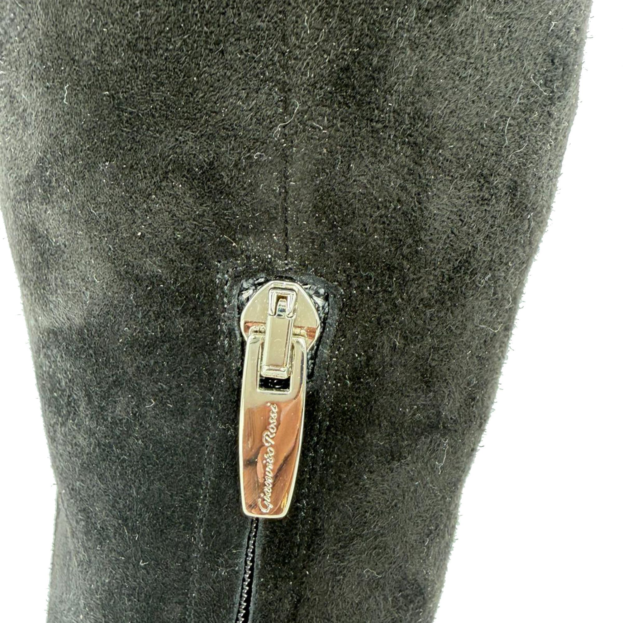 Gianvito Rossi Gianvito Rossi Block-Heel Knee-High Boots in Black Suede Size US 7 / IT 37 - 5 Thumbnail