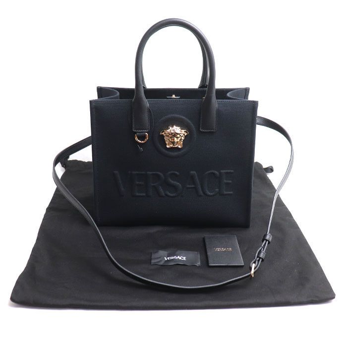 Versace Versace Versace La Medusa Cotton Canvas Leather Handbag Leather Handbag 1005861-1A03095_DTU_UNICA_1B00V DUTY FREE for USA Size ONE SIZE - 7 Thumbnail