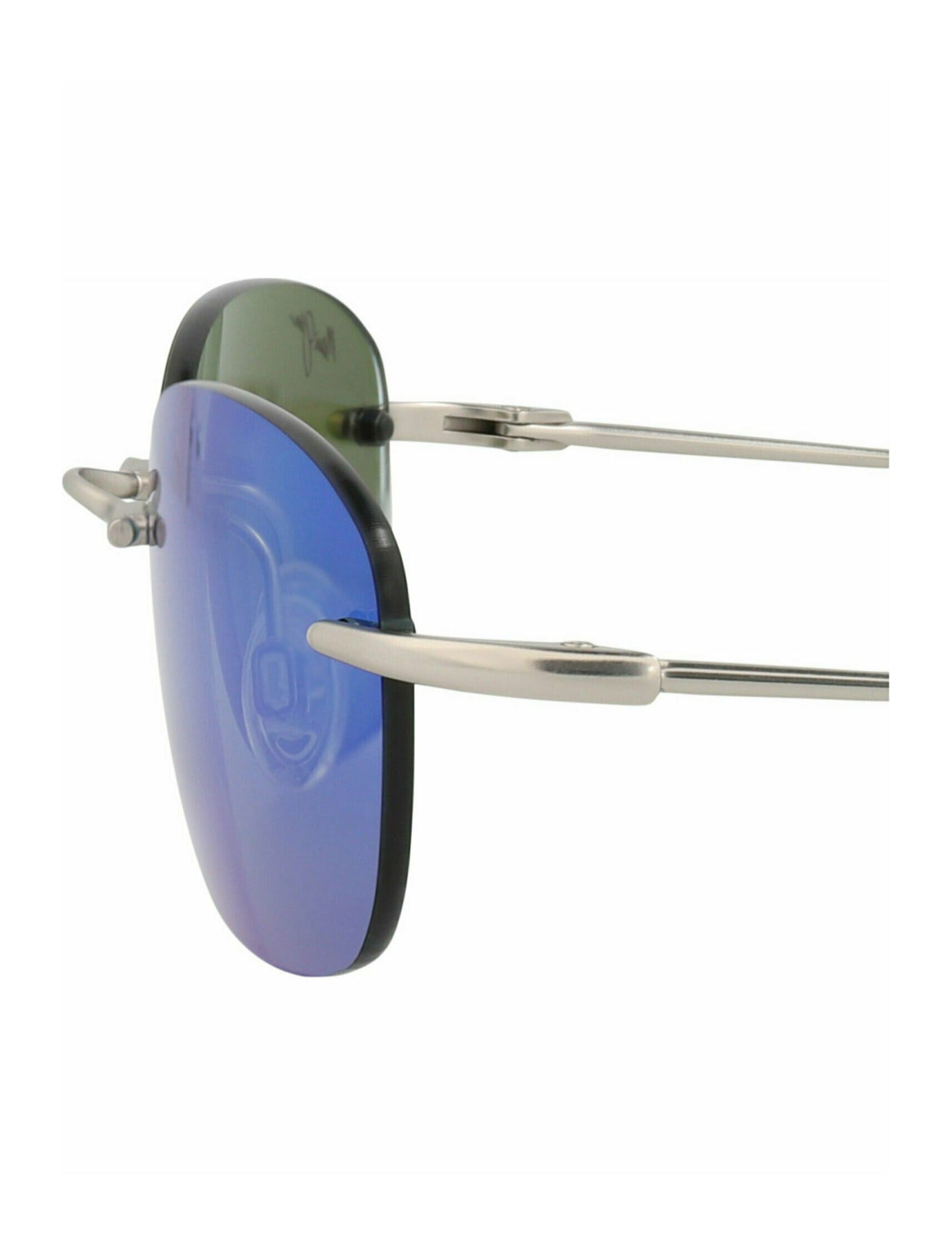 Round-Frame Memory Metal Sunglasses in Silver, Men's — image 4 of 4
