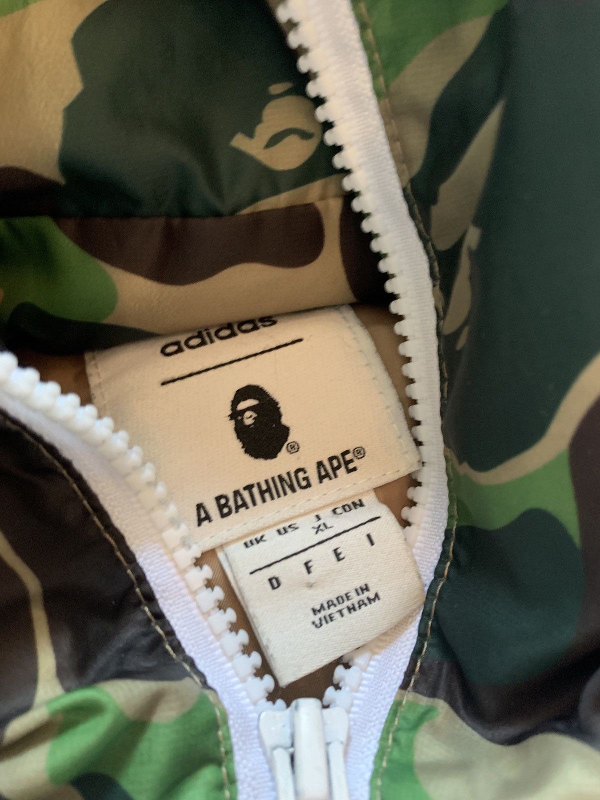 Adidas x Bape ABC Camo Firebird Shark Down Jacket
