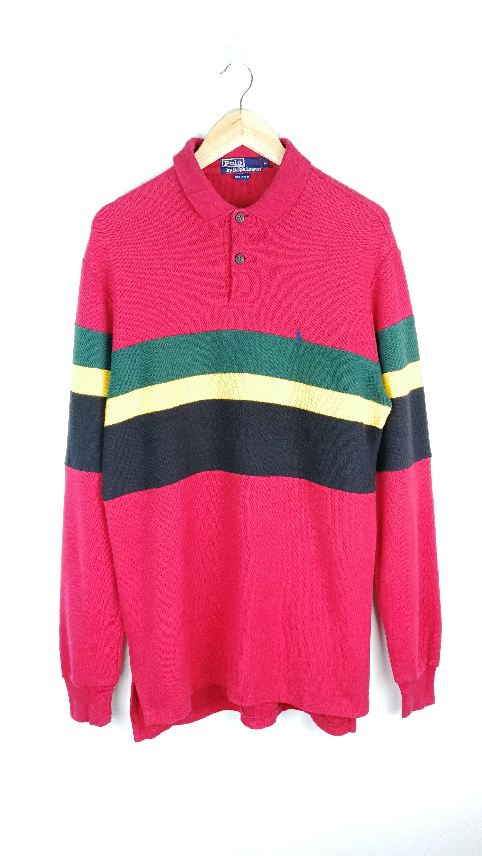 Vintage Vintage Polo Ralph Lauren small pony Striped Collar Shirt Size US L / EU 52-54 / 3 - 1 Thumbnail