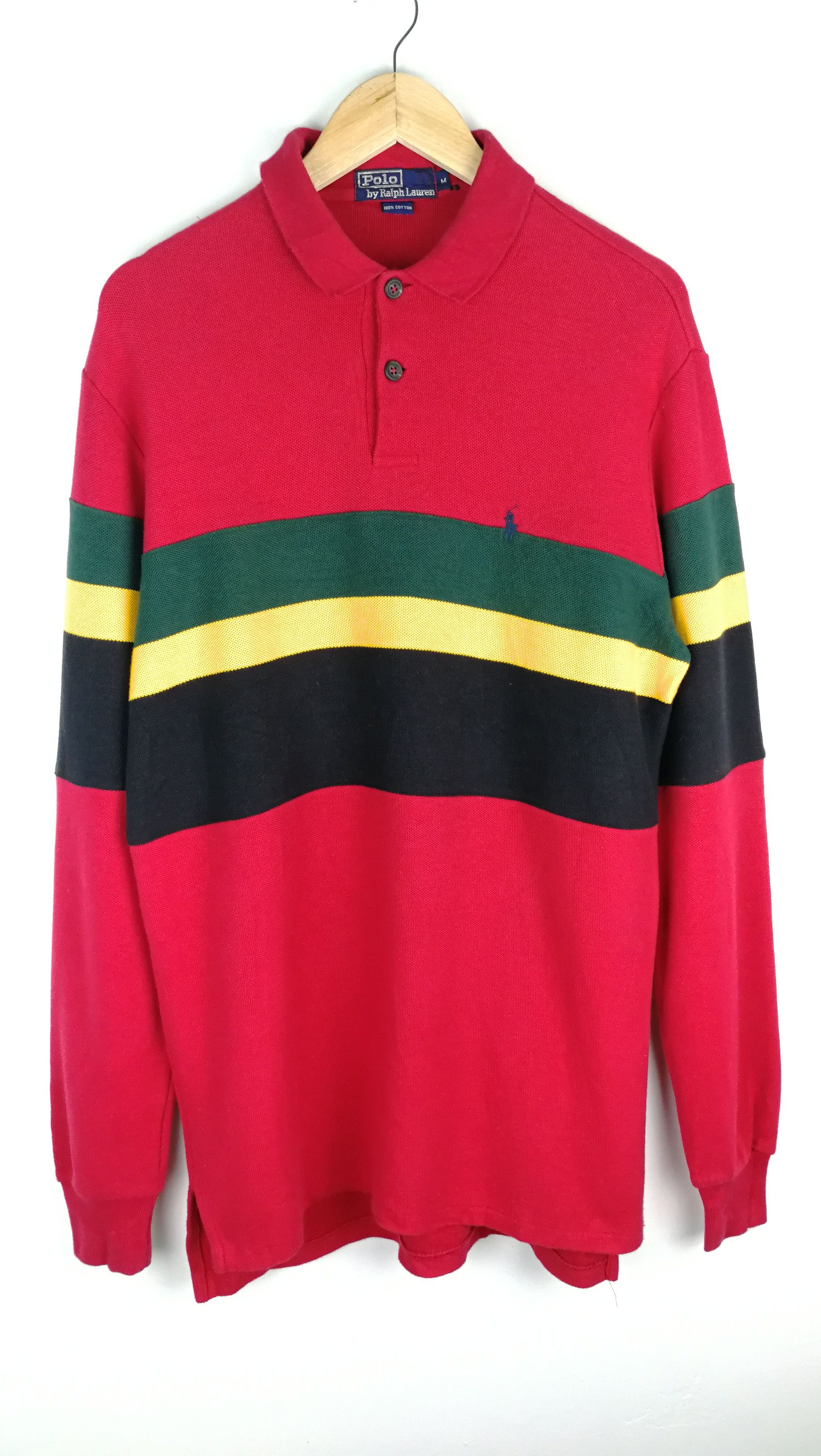 Vintage Vintage Polo Ralph Lauren small pony Striped Collar Shirt Size US L / EU 52-54 / 3 - 7 Thumbnail