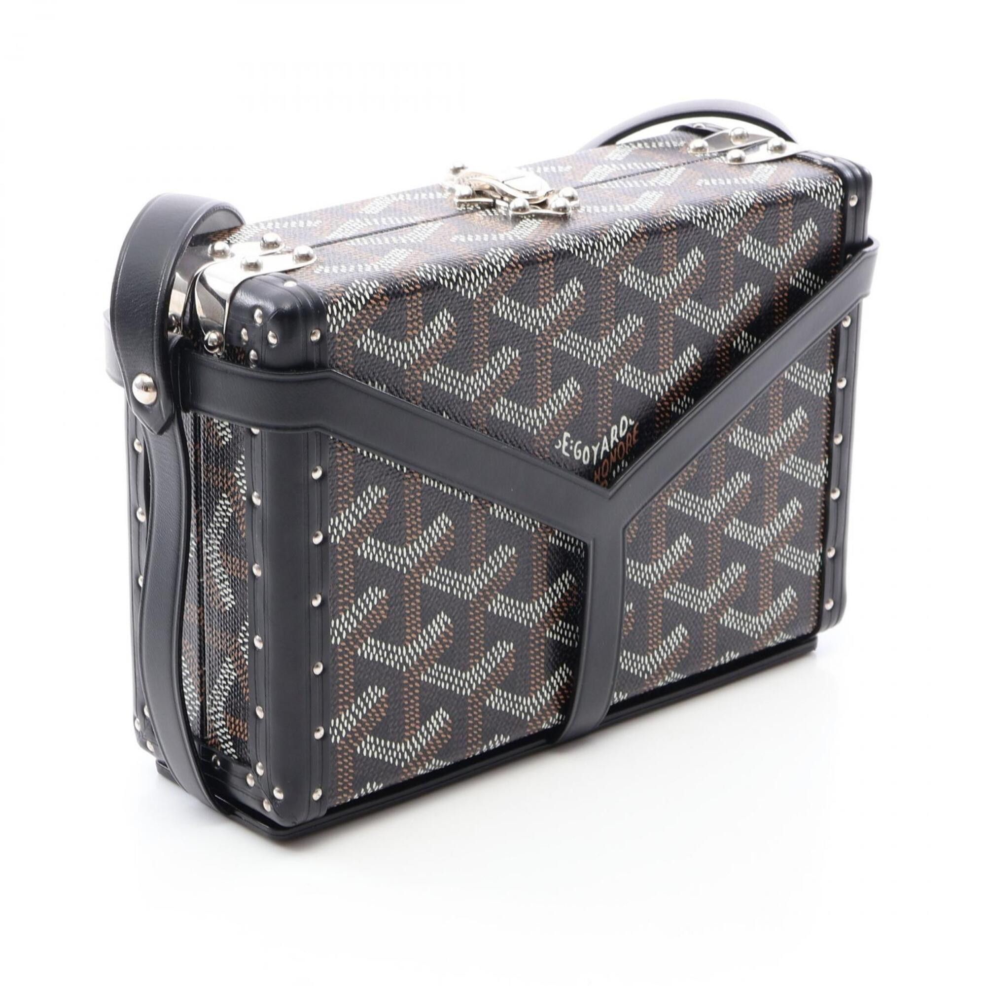 Goyard Goyard Minaudière Trunk Bag, Shoulder Handbag, Coated Canvas Leather, Women's, Black, Brown, White, MINA08PMLTY Size ONE SIZE - 2 Thumbnail