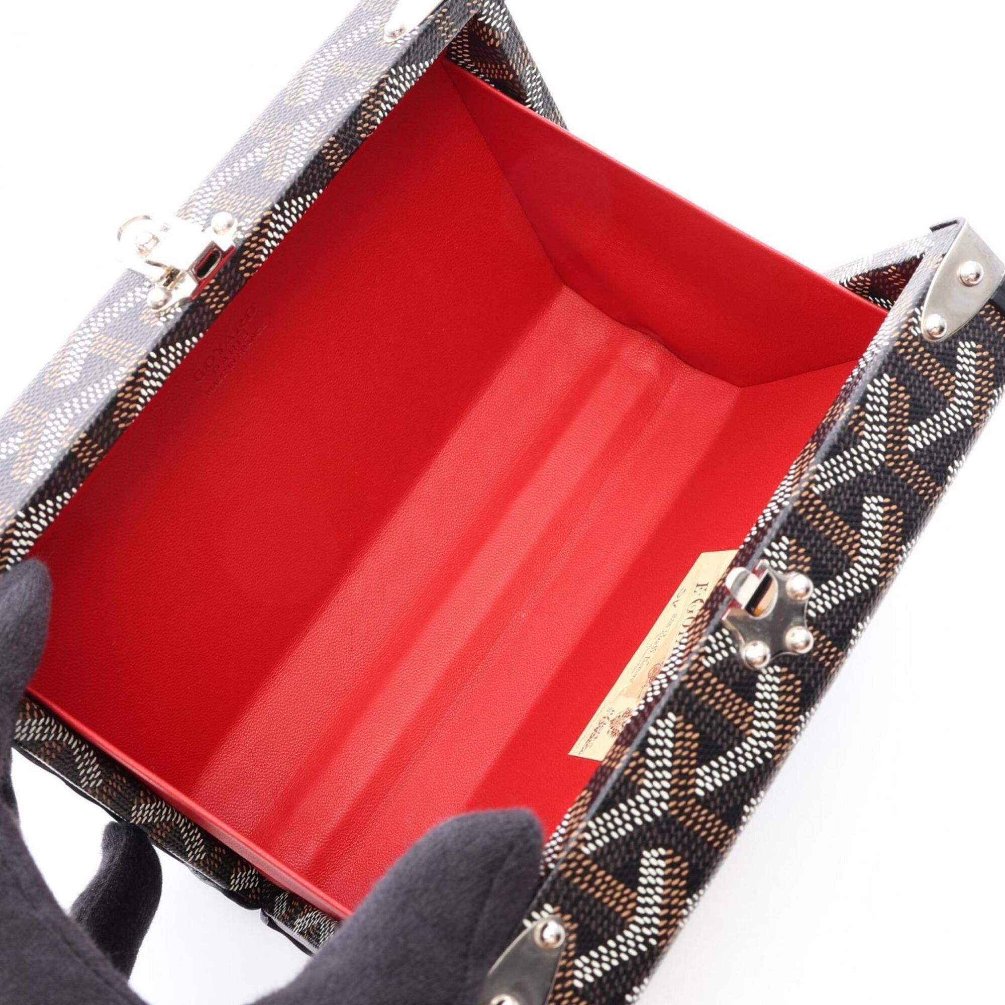 Goyard Goyard Minaudière Trunk Bag, Shoulder Handbag, Coated Canvas Leather, Women's, Black, Brown, White, MINA08PMLTY Size ONE SIZE - 3 Thumbnail