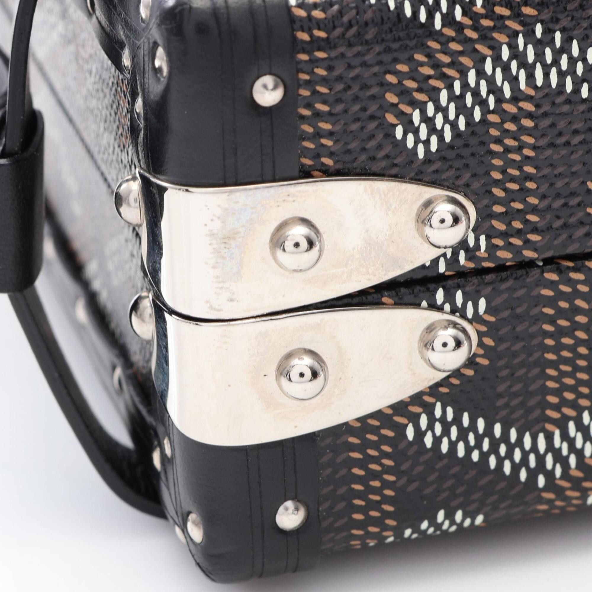 Goyard Goyard Minaudière Trunk Bag, Shoulder Handbag, Coated Canvas Leather, Women's, Black, Brown, White, MINA08PMLTY Size ONE SIZE - 7 Thumbnail